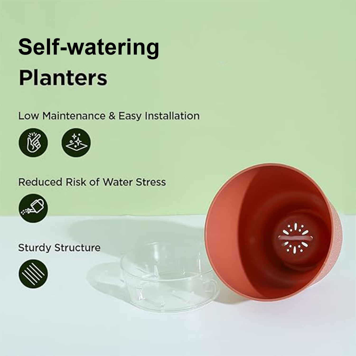 Kuber Industries Flower Pot | Flower Planter Pots for Indoor | Flower Pots for Outdoor | Pot for Garden & Balcony Flowering | Self Watering Flower Pot | P45-3..| Pack of 4 | Multi