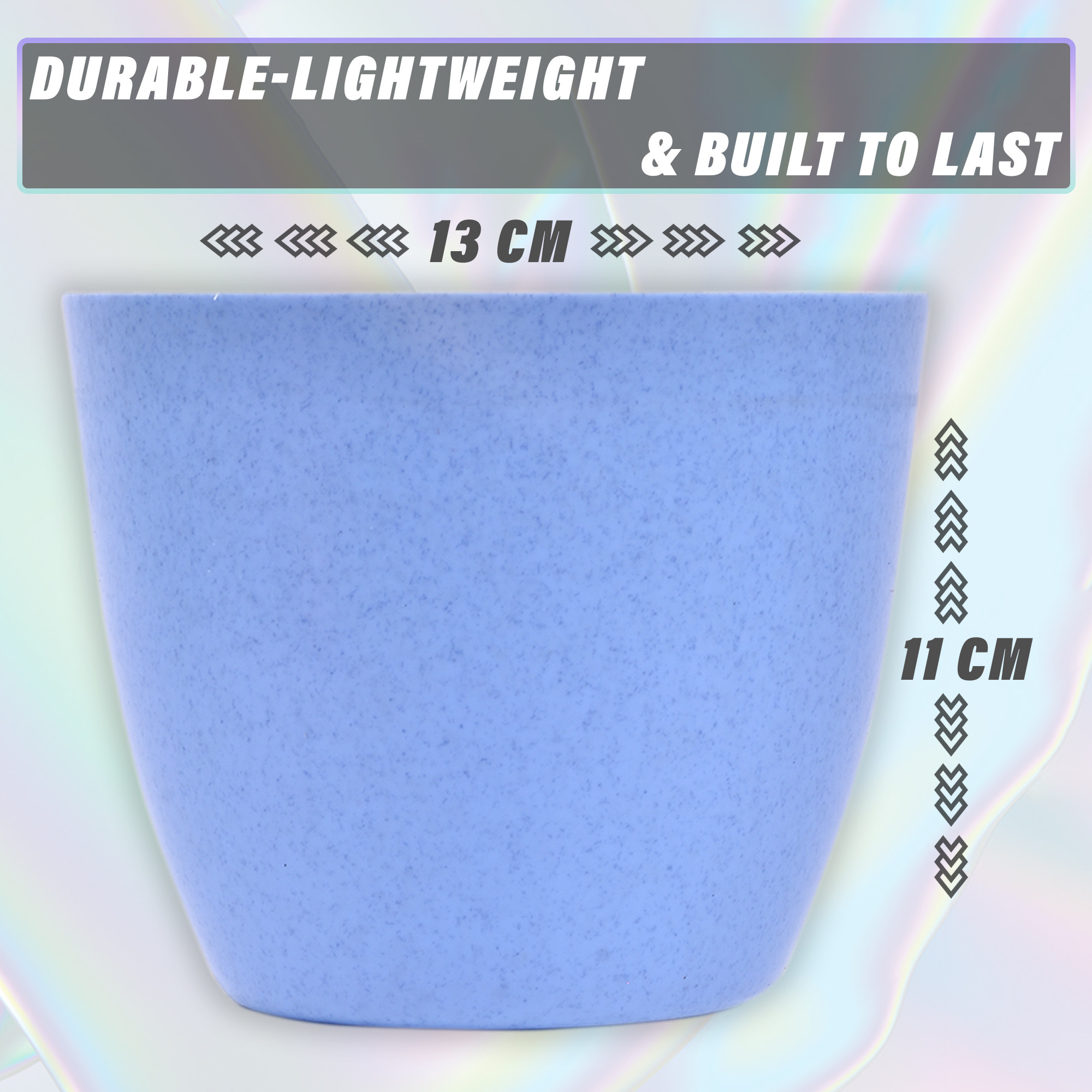 Kuber Industries Flower Pot | Flower Pot for Living Room-Office | Flower Planters for Home-office-Lawns & Garden Décor | Flower Planters Pots for Balcony | Marble Cool | 5 Inch | Blue