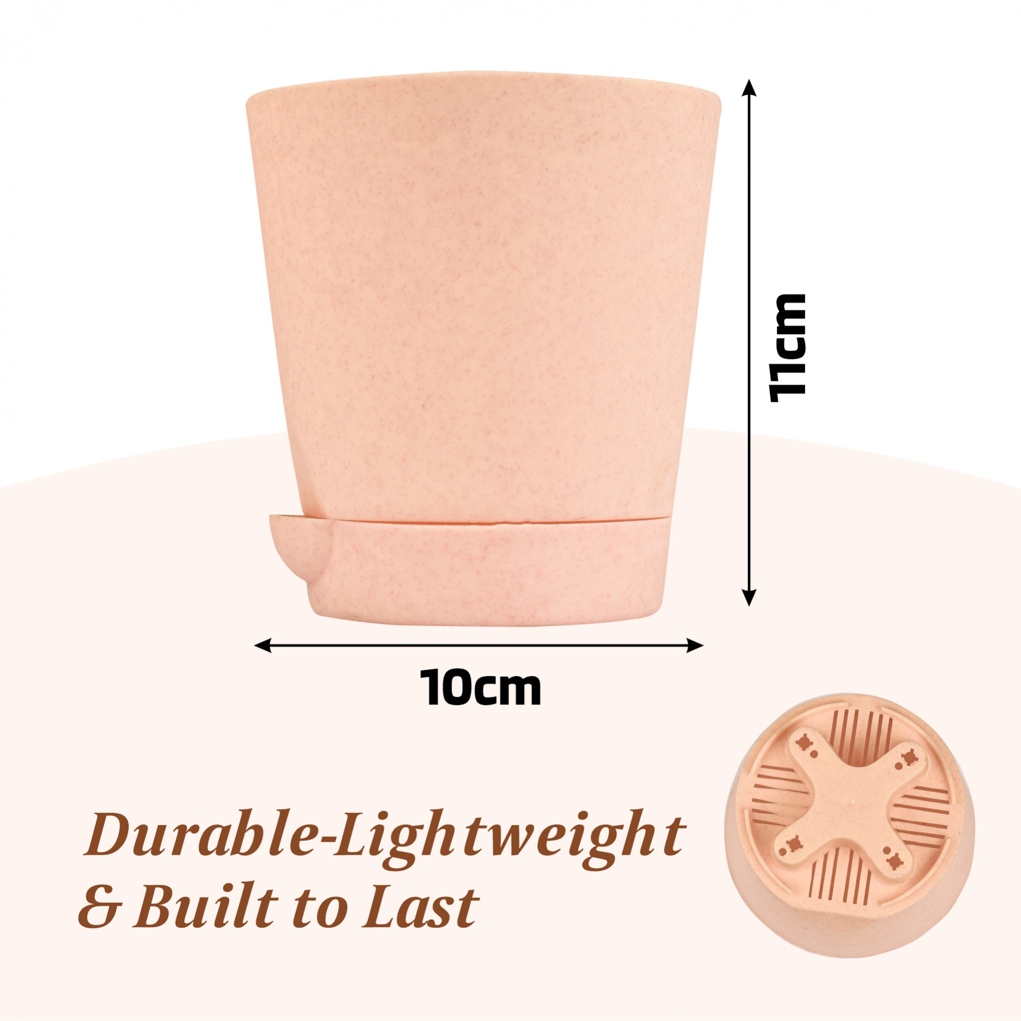 Kuber Industries Flower Pot | Flower Pot for Living Room-Office | Planters for Home-office-Lawns & Garden Décor | Self Watering Flower Planters Pots | Marble Titan | 4 Inch | Blue & Peach
