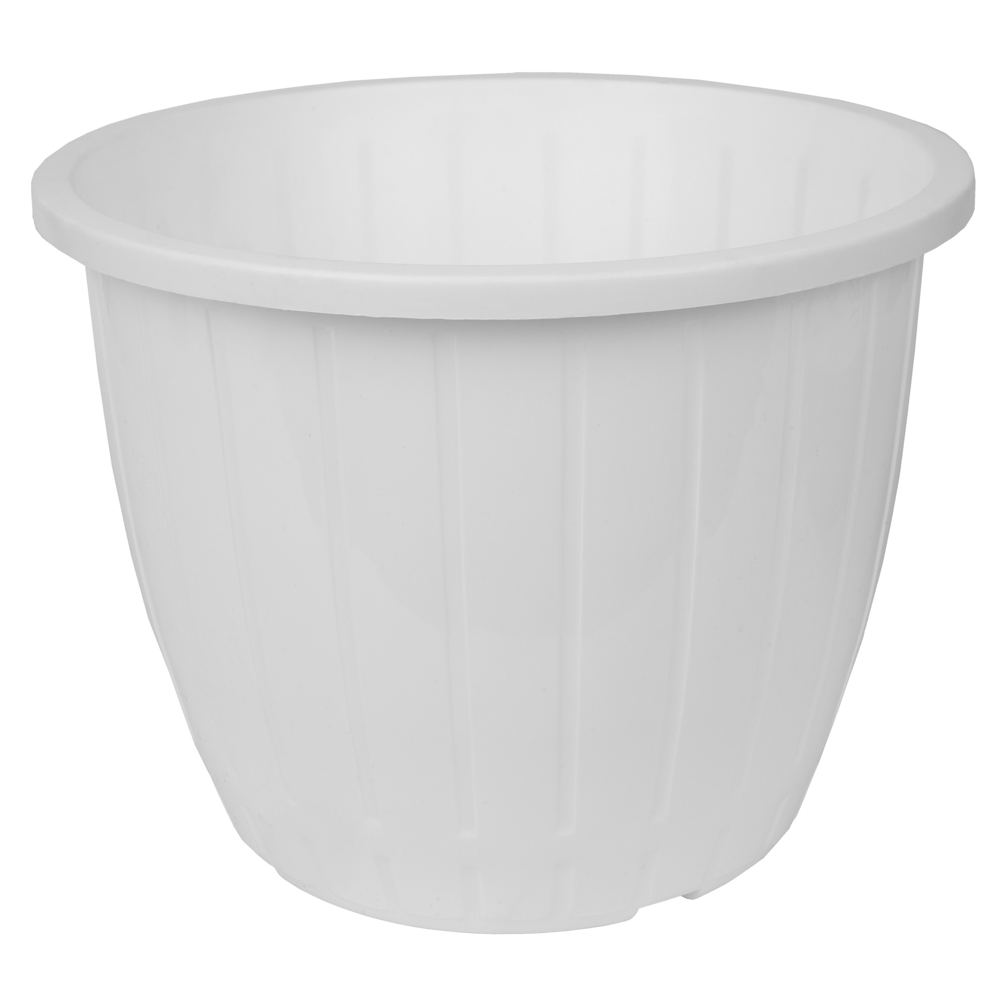 Kuber Industries Flower Pot  Flower Pots for Indoor  Outdoor  Plastic Pot for Gardening  Planter for Flower  Balcony Pots for Home Decor  Duro Flower Pot  8 Inch  White
