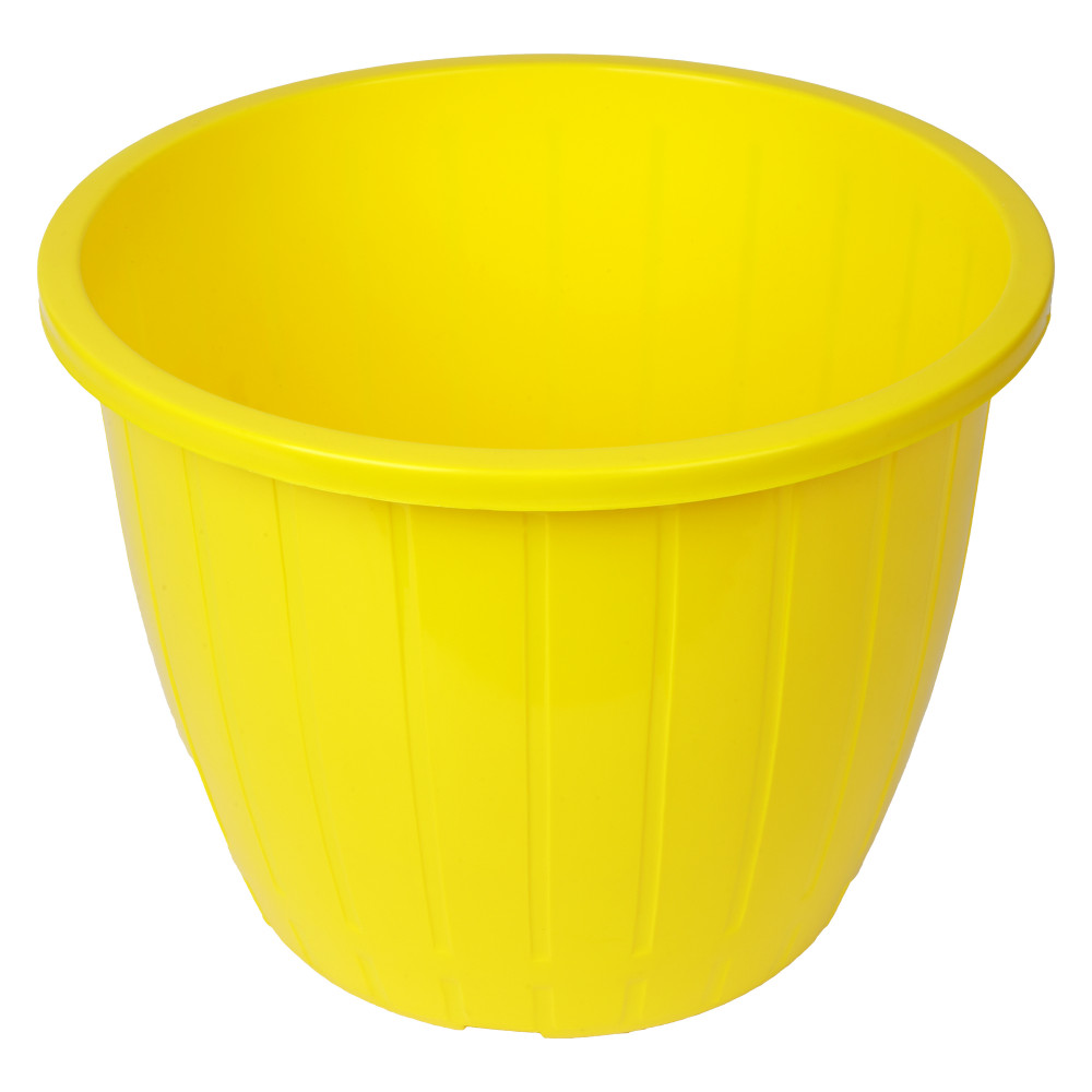 Image of Flower Pot | Flower Pots for Indoor &amp; Outdoor | Plastic Pot for Gardening | Planter for Flower | Balcony Pots for Home Decor | Duro Flower Pot | 8 Inch | Yellow