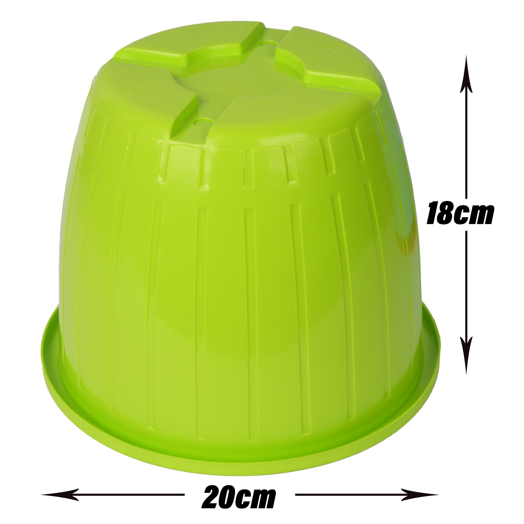 Kuber Industries Flower Pot | Flower Pots for Indoor & Outdoor | Plastic Pot for Gardening | Planter for Flower | Balcony Flower Pot with Drain Holes | Duro Flower Pot | 6 Inch |Green