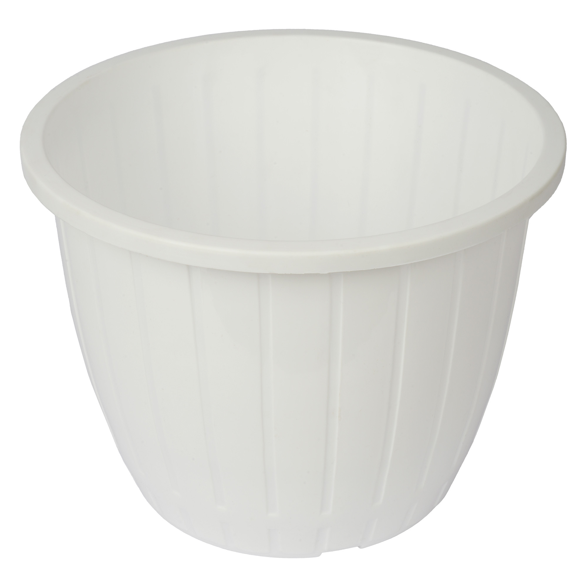 Kuber Industries Flower Pot | Flower Pots for Indoor & Outdoor | Plastic Pot for Gardening | Planter for Flower | Balcony Flower Pot with Drain Holes | Duro Flower Pot | 6 Inch |White
