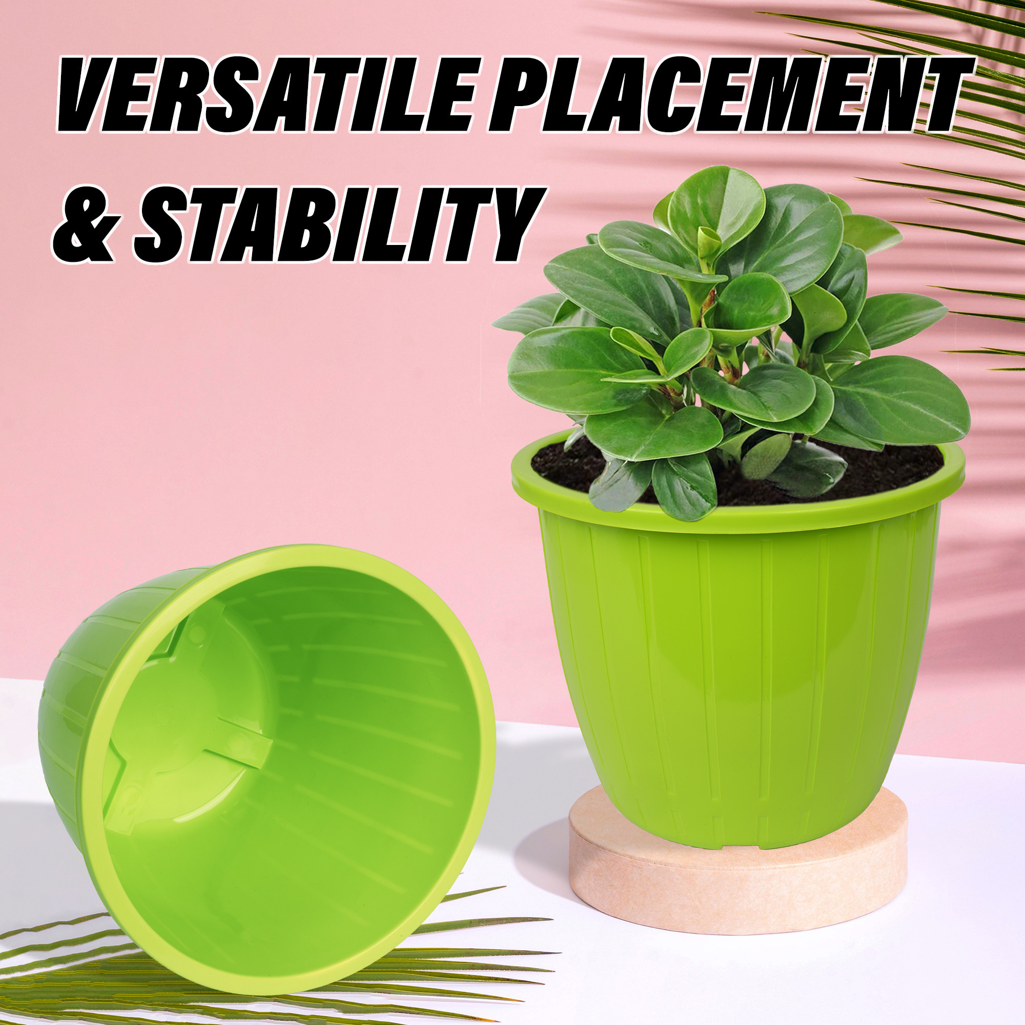 Kuber Industries Flower Pot | Flower Pots for Indoor & Outdoor | Plastic Pot for Gardening | Planter for Flower | Balcony Flower Pot with Drain Holes | Duro Flower Pot | 6 Inch | Pack of 4 | Multi