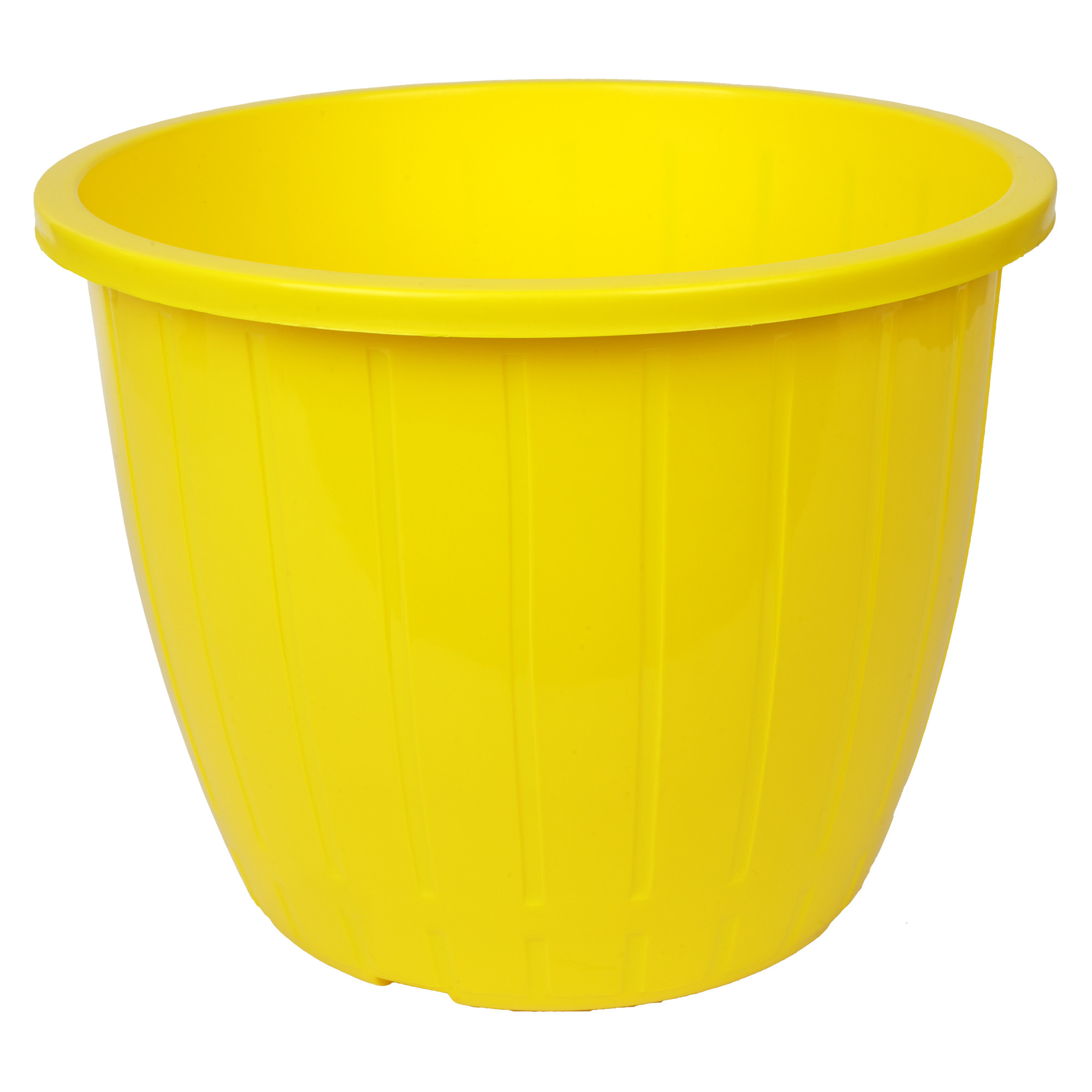 Kuber Industries Flower Pot | Flower Pots for Indoor & Outdoor | Plastic Pot for Gardening | Planter for Flower | Balcony Pots for Home Decor | Duro Flower Pot | 8 Inch | Yellow