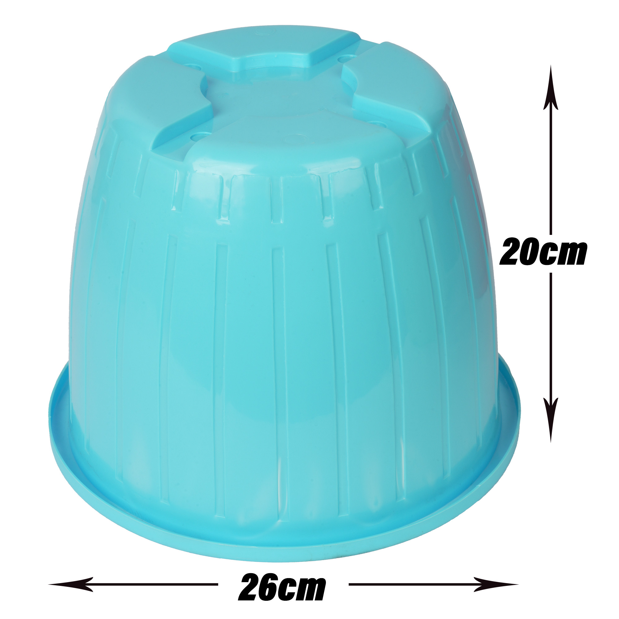 Kuber Industries Flower Pot | Flower Pots for Indoor & Outdoor | Plastic Pot for Gardening | Planter for Flower | Balcony Pots for Home Decor | Duro Flower Pot | 8 Inch | Blue