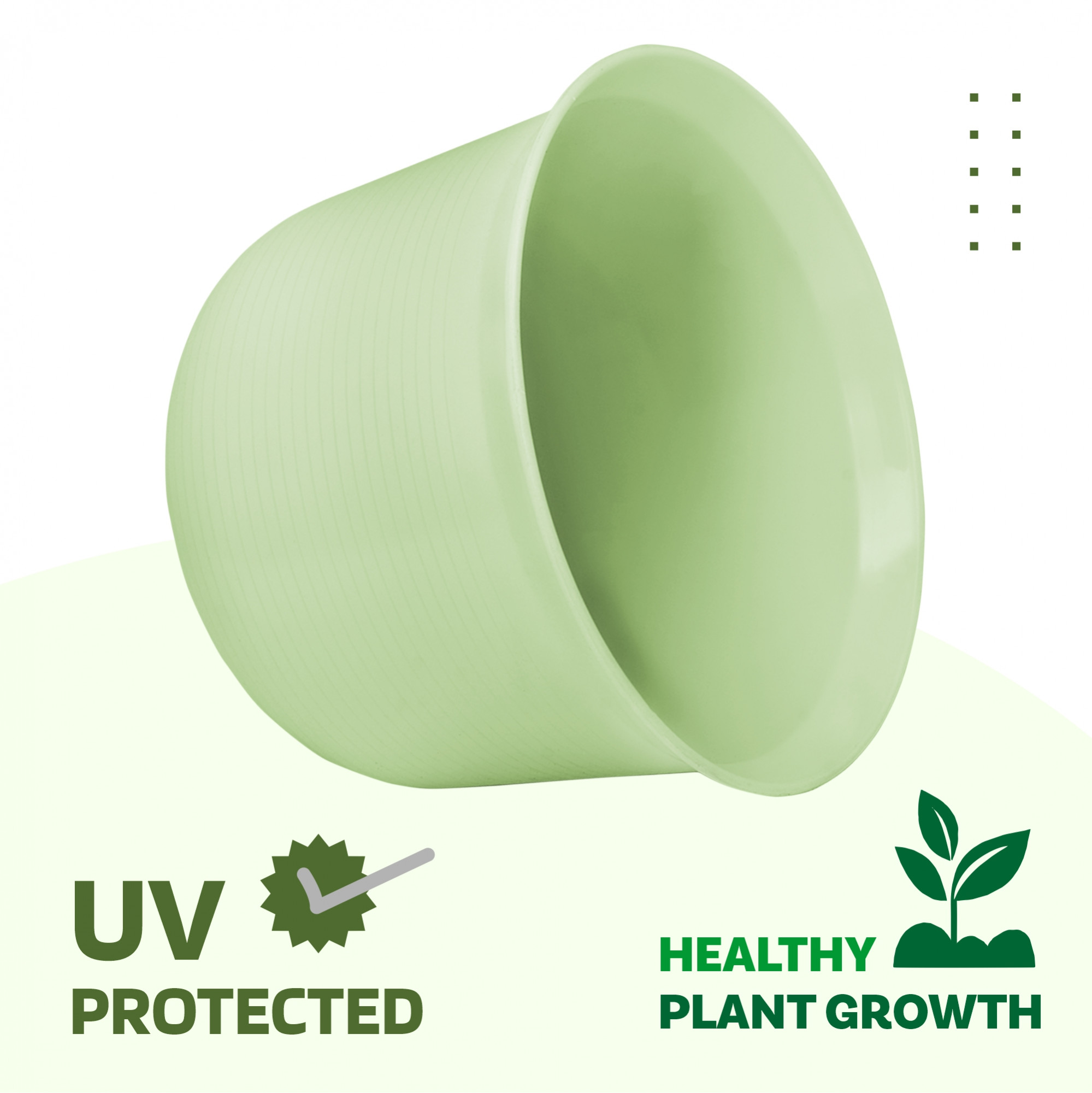 Kuber Industries Flower Pot with Bottom Tray | Flower Planter Pots | Planters for Home-Lawns & Garden | Flower Planter for Balcony | Plain Sawera | 10 Inch | Sky Blue & Light Green