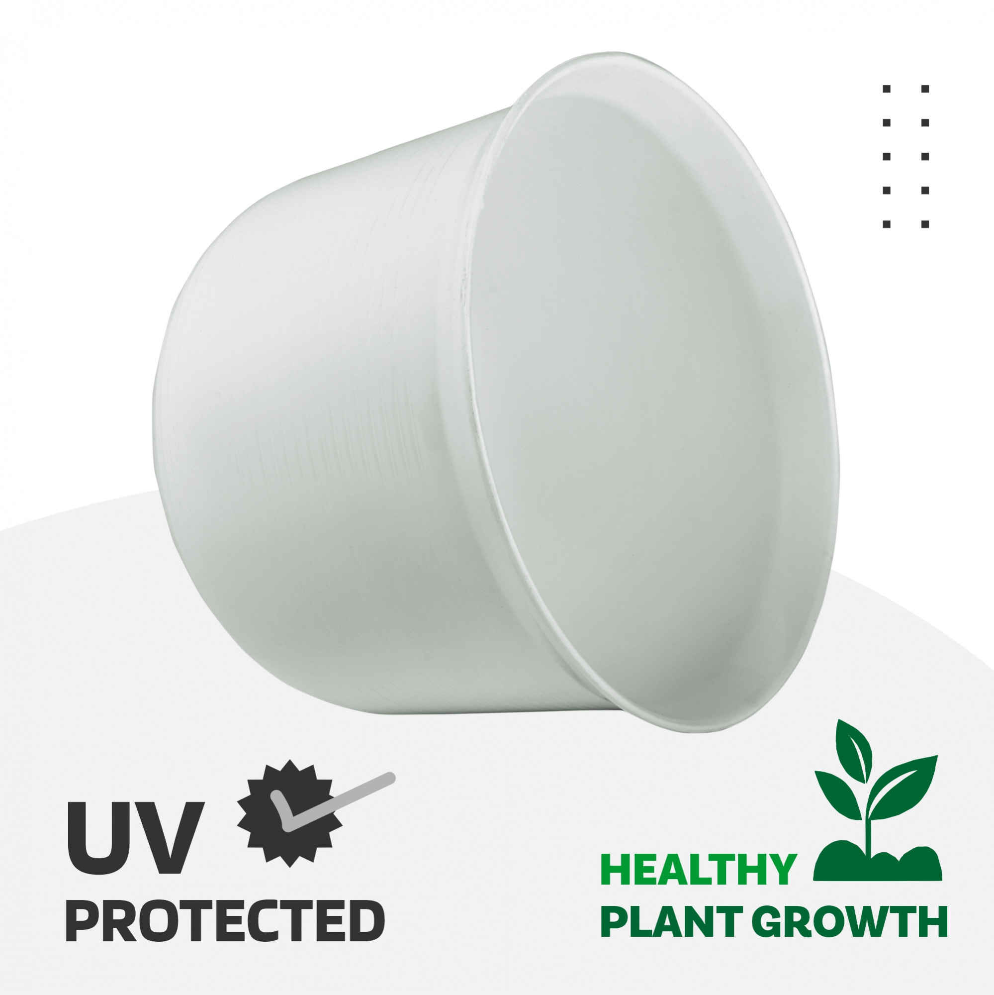Kuber Industries Flower Pot with Bottom Tray | Flower Pot for Living Room | Planters for Home-Lawns & Gardening | Flower Planter for Balcony | Plain Sawera | 10 Inch | White