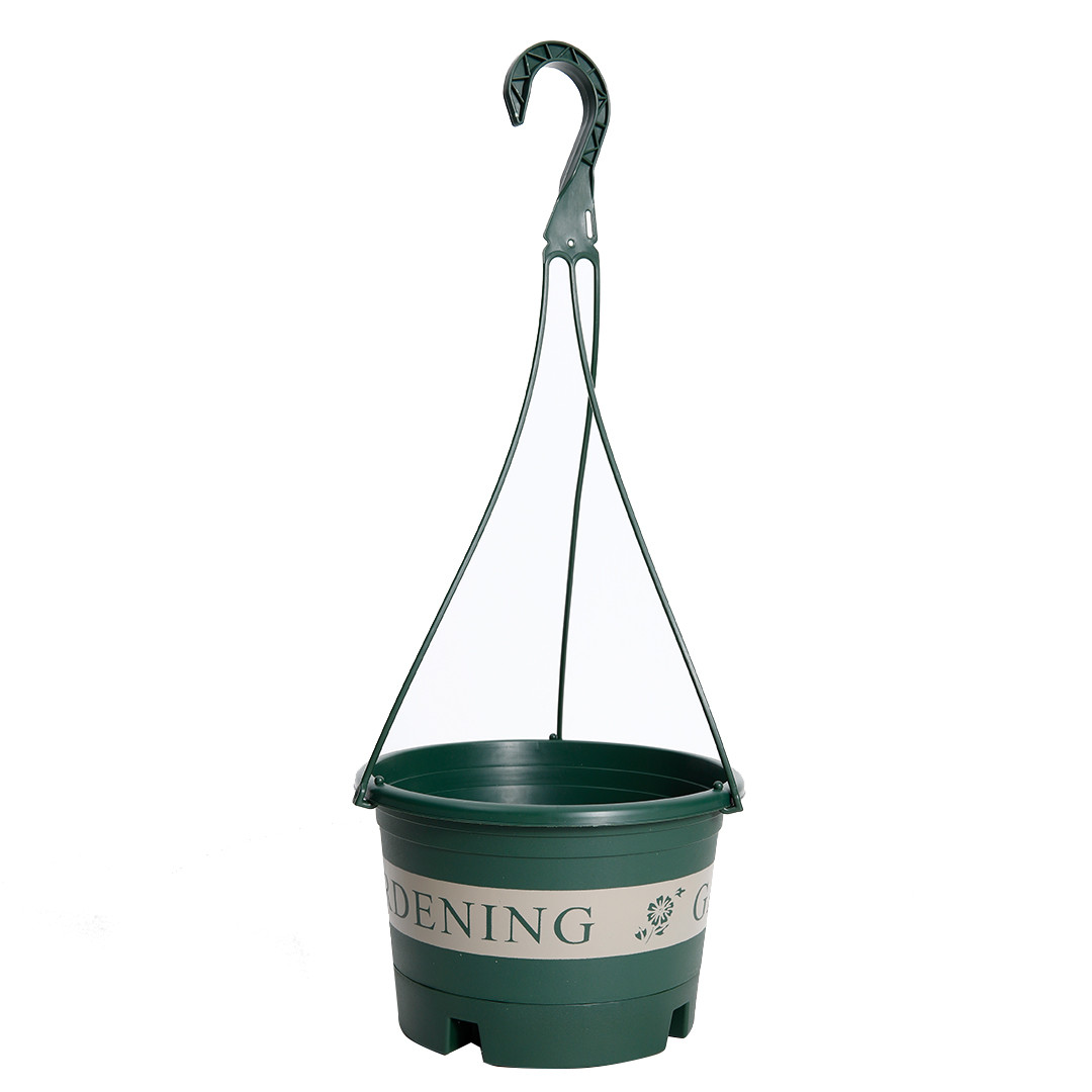 Kuber Industries Flower Pot|Hanging Pots For Plants Balcony Railing|Medium|Green