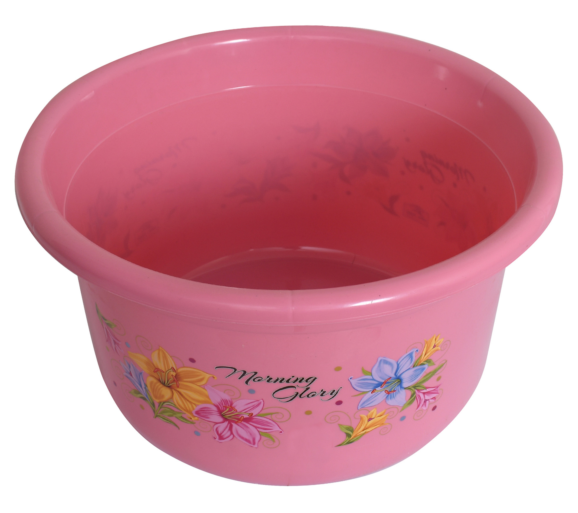 Kuber Industries Flower Print 2 Pieces Unbreakable Plastic Multipurpose Bath Tub/Washing Tub 25 Ltr (Pink & White)