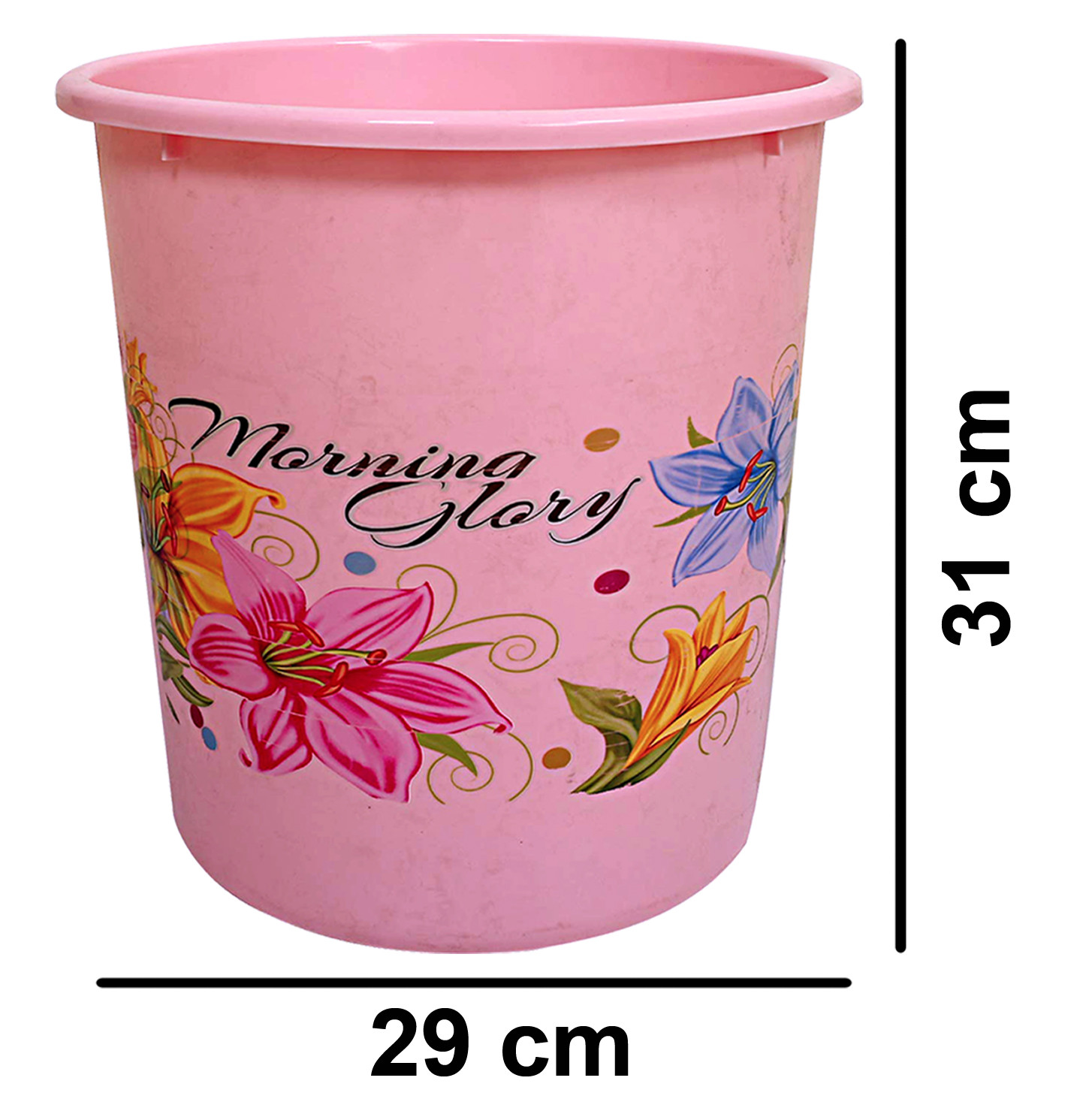 Kuber Industries Flower Print Plastic 2 Pieces Dustbin/ Garbage Bin/ Waste Bin, 13 Liters (Pink & Blue)