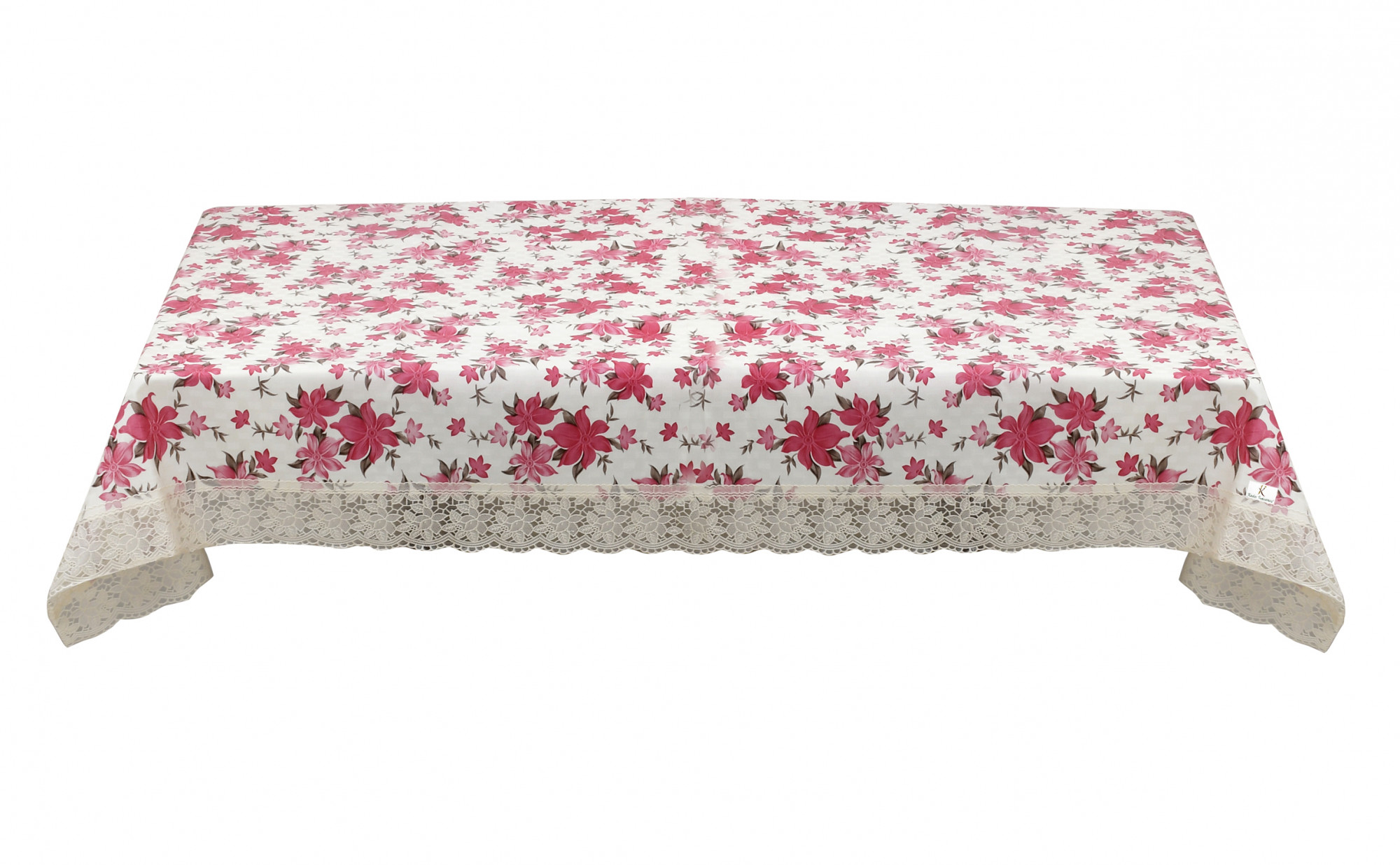 Kuber Industries Flower Print PVC 4 Seater Center Table Cover 40