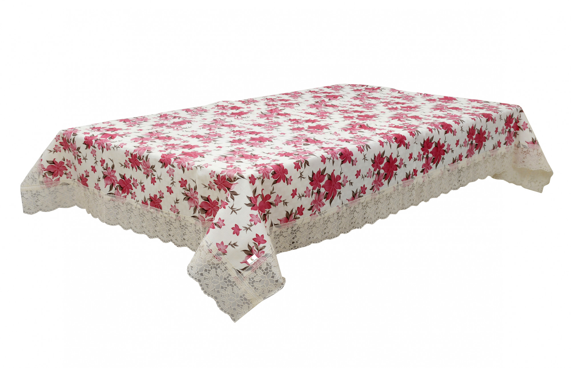 Kuber Industries Flower Print PVC 6 Seater Dining Table Cover 60