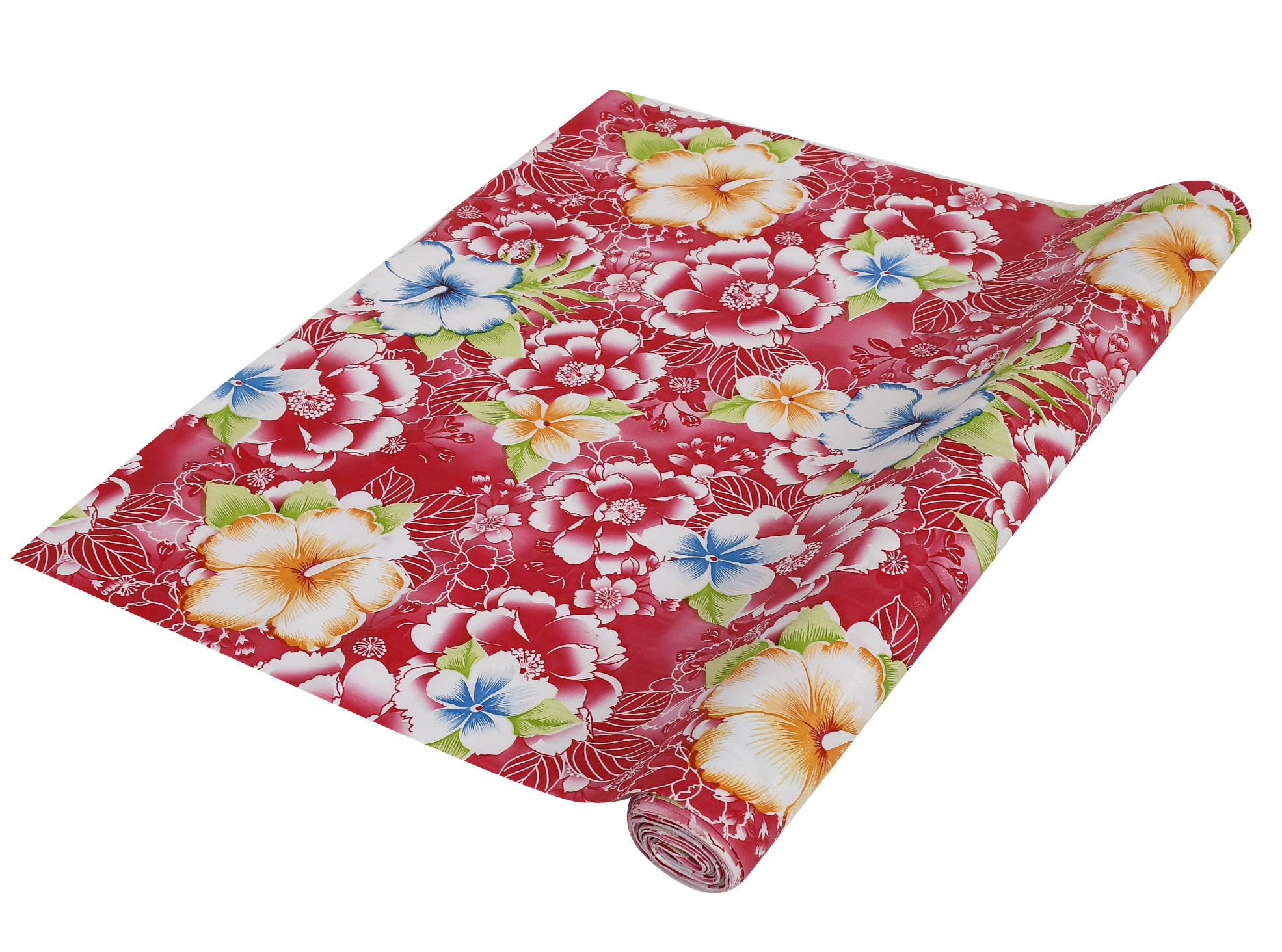 Kuber Industries Flower Print PVC Wardrobe Kitchen Drawer Cupboard Cabinet Shelf Mat, Shelf Liner 5 Mtr (Pink)