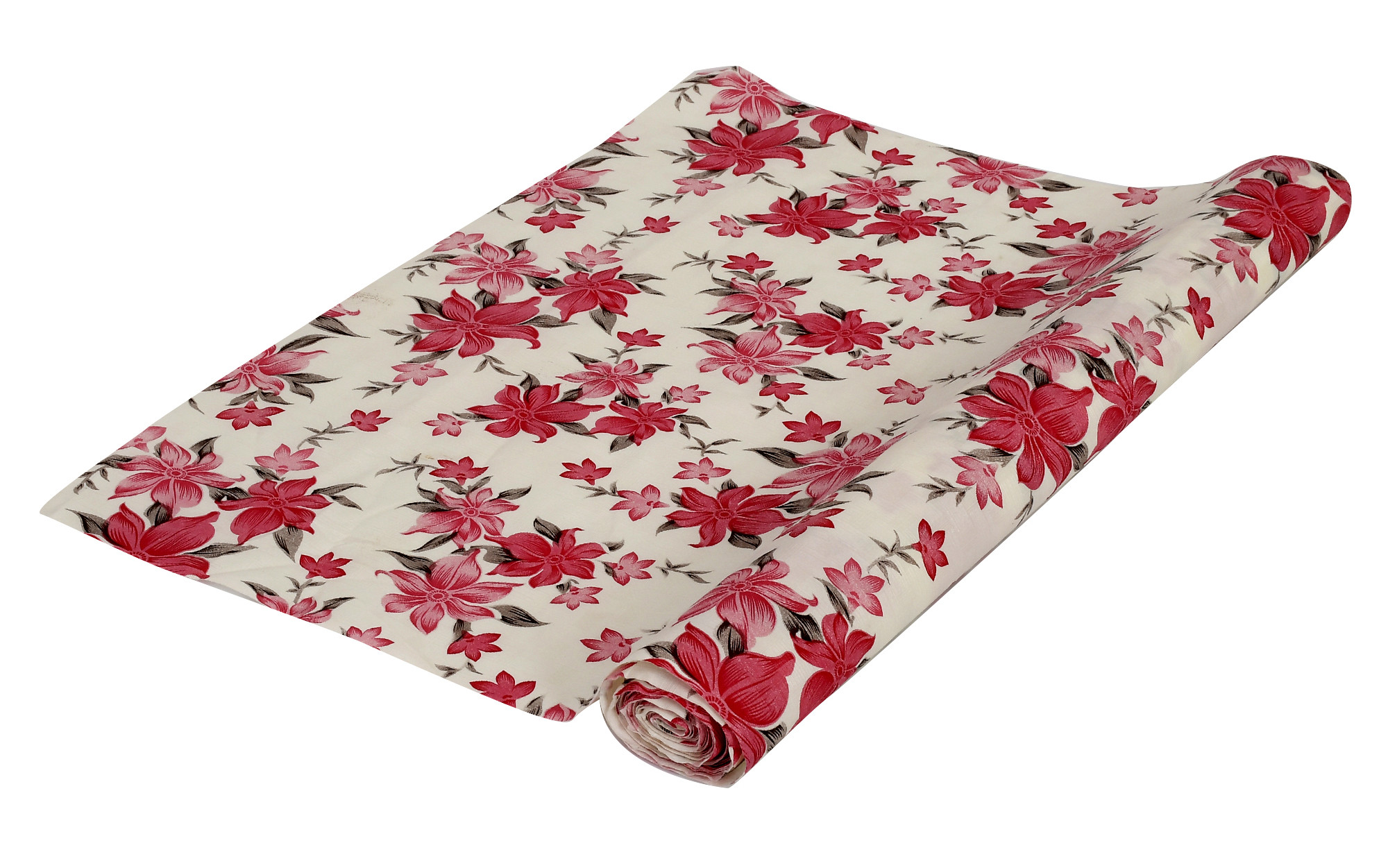 Kuber Industries Flower Print PVC Wardrobe Kitchen Drawer Cupboard Cabinet Shelf Mat, Shelf Liner 5 Mtr (Pink)