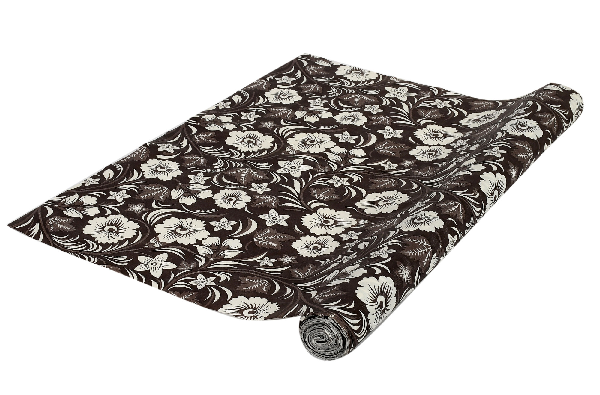 Kuber Industries Flower Print PVC Wardrobe Kitchen Drawer Cupboard Cabinet Shelf Mat, Shelf Liner 5 Mtr (Brown)