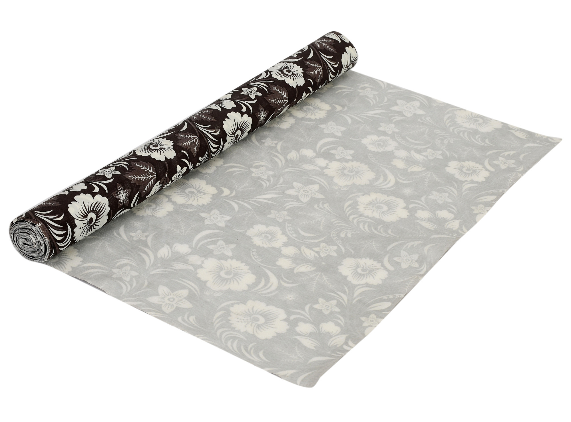 Kuber Industries Flower Print PVC Wardrobe Kitchen Drawer Cupboard Cabinet Shelf Mat, Shelf Liner 5 Mtr (Brown)