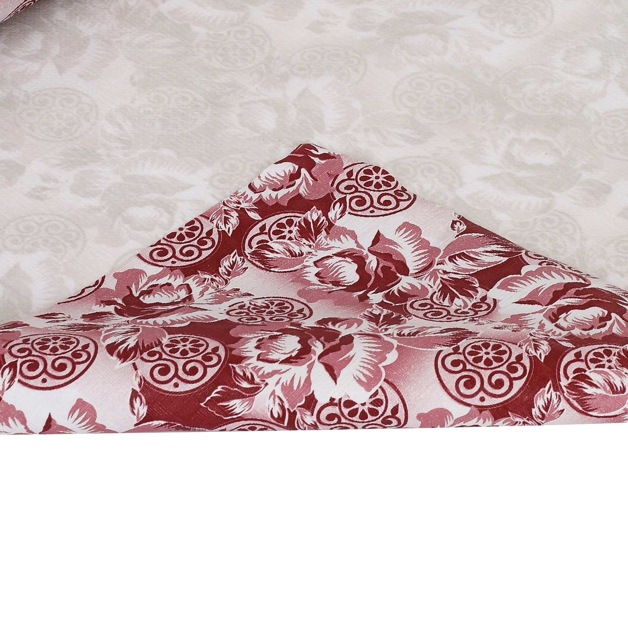 Kuber Industries Flower Print PVC Wardrobe Kitchen Drawer Cupboard Cabinet Shelf Mat, Shelf Liner 5 Mtr (Maroon)