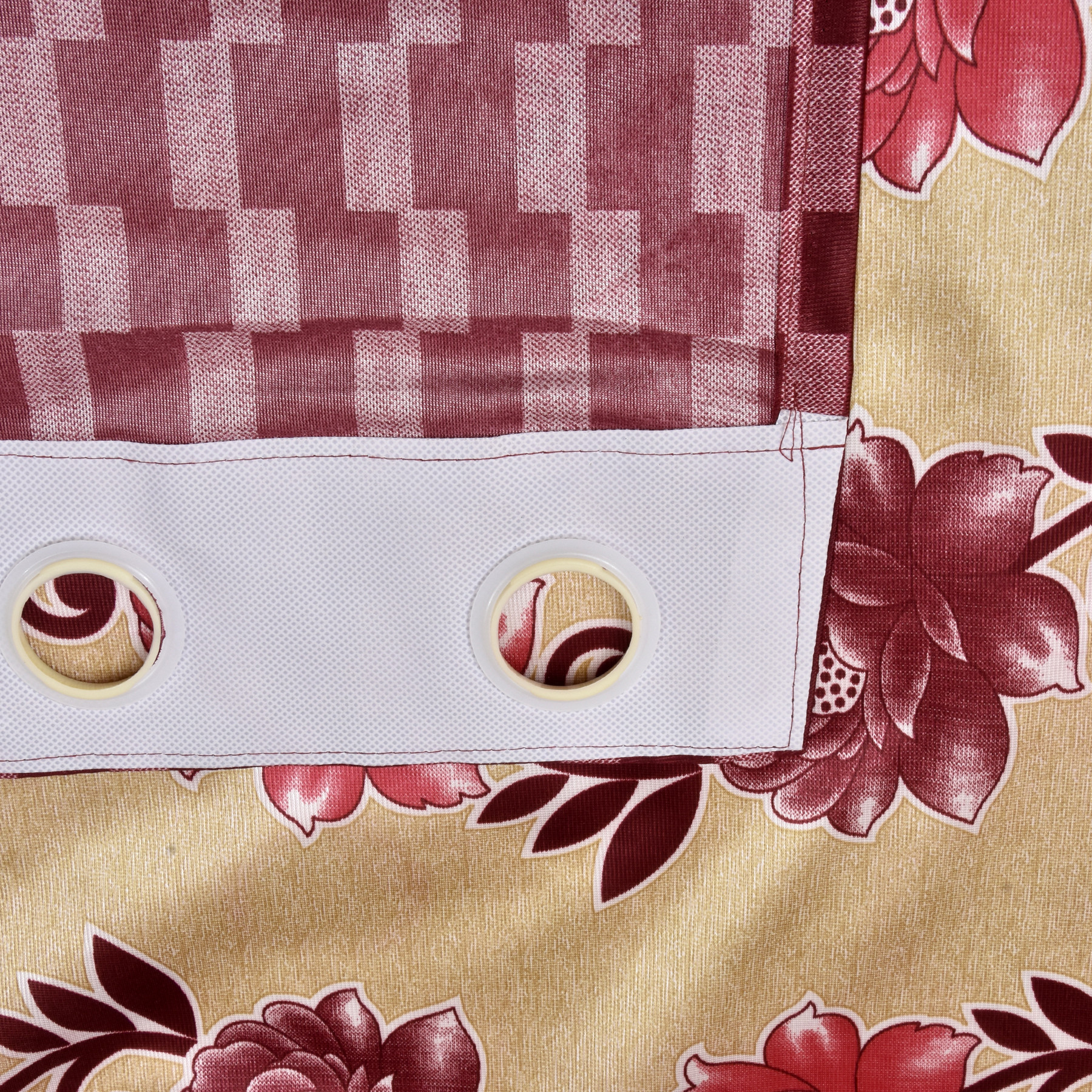 Kuber Industries Flower Print Room Darkening Door Curtain, 7 Feet (Maroon)