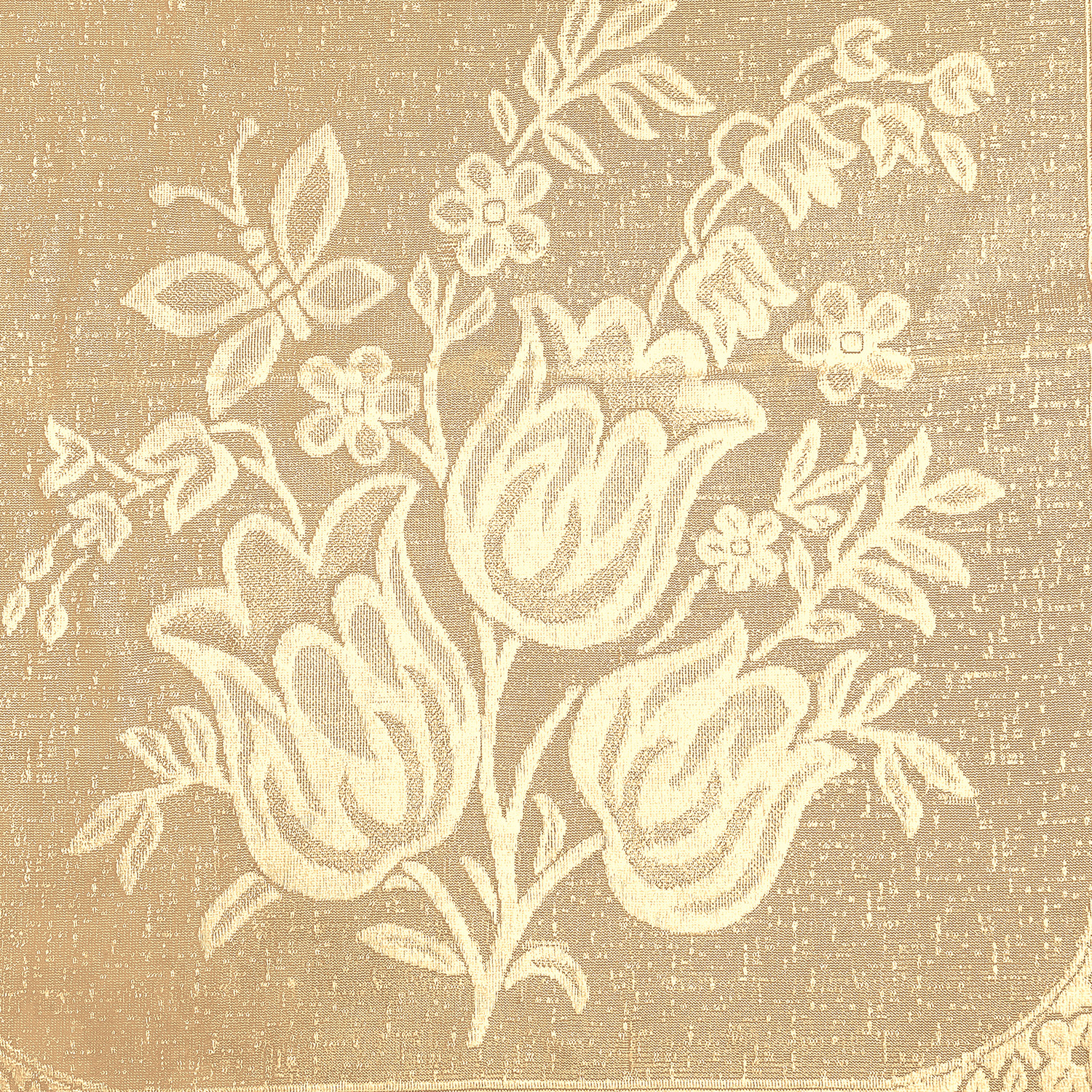 Kuber Industries Flower Printed 5 Seater Cotton Sofa Cover Set (Cream)-44KM0525