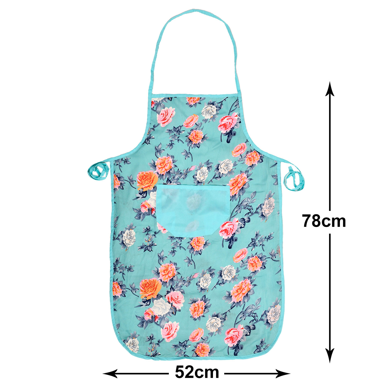 Kuber Industries Flower Printed Apron with 1 Front Pocket (Green)