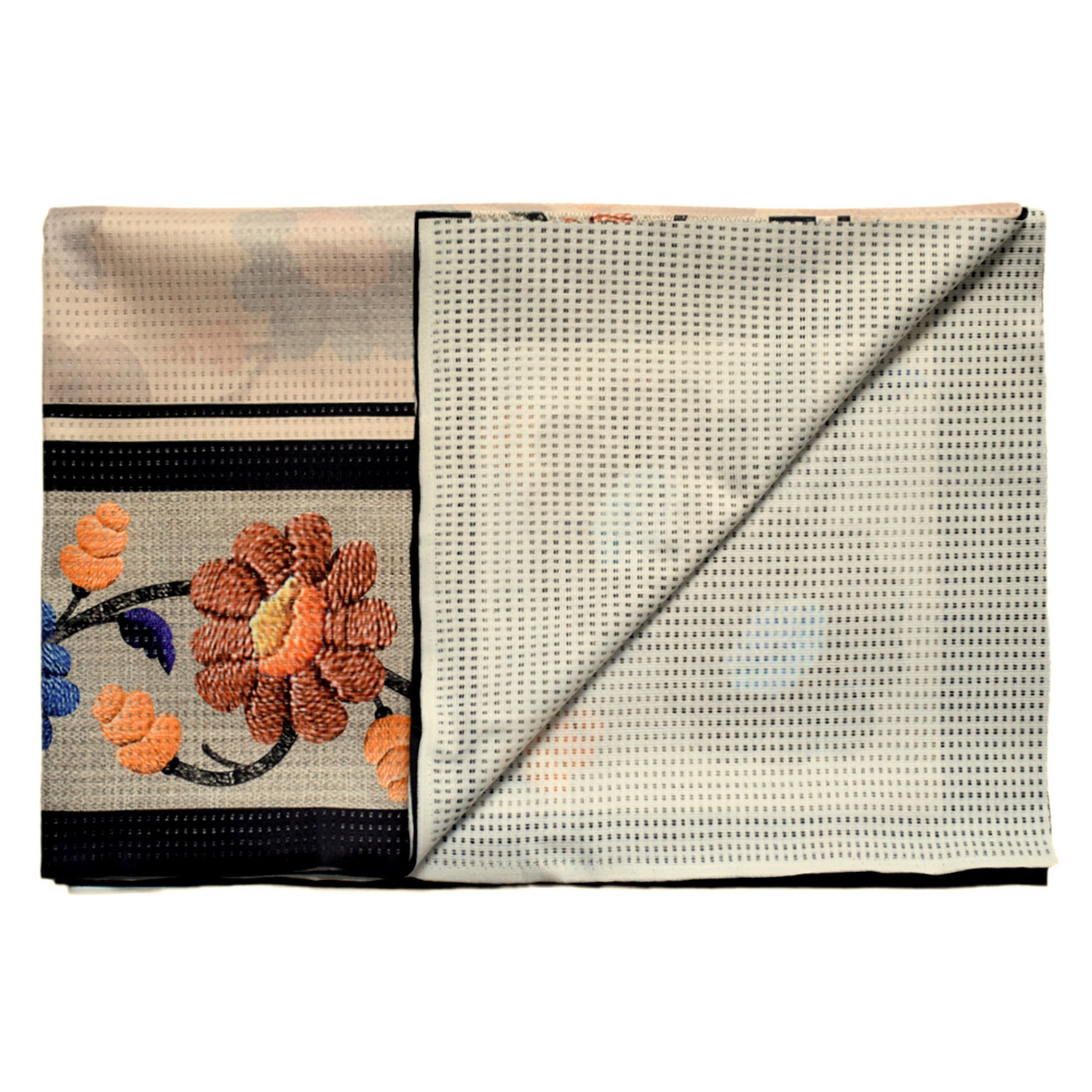 Kuber Industries Flower Printed Cotton 6 Seater Dinning Table Cover- 60