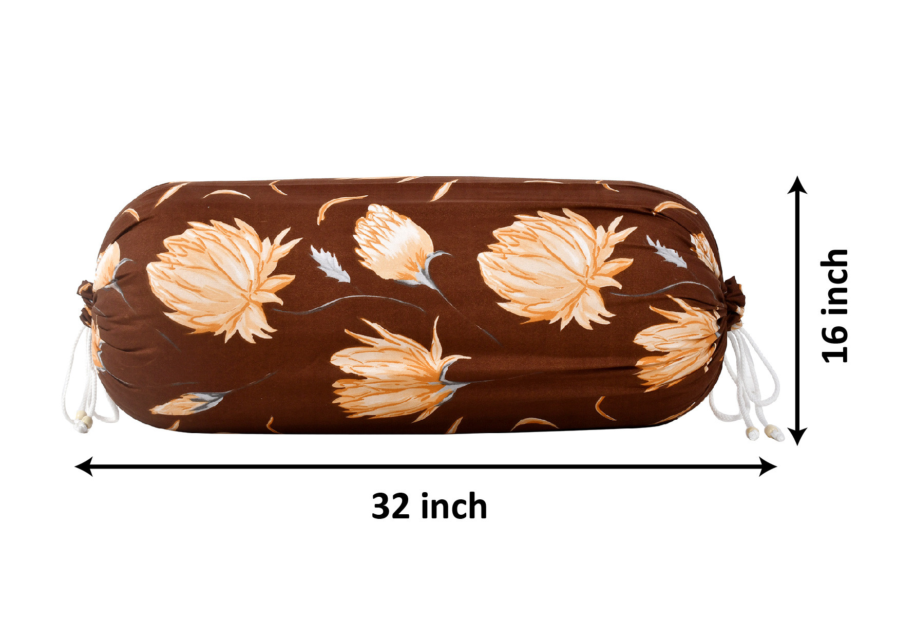 Kuber Industries Flower Printed Cotton Bolster Cover- 16