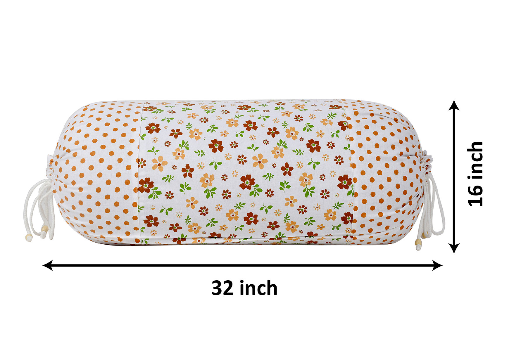 Kuber Industries Flower Printed Cotton Bolster Cover- 16