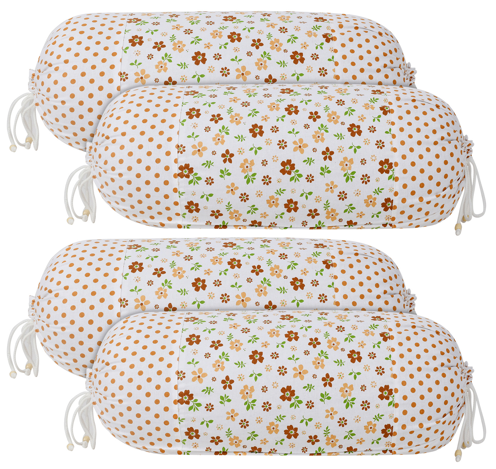 Kuber Industries Flower Printed Cotton Bolster Cover- 16