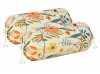Flower Printed Cotton Bolster Cover- Set of 2, 16x32 (Brown &amp; White)-44KM0141