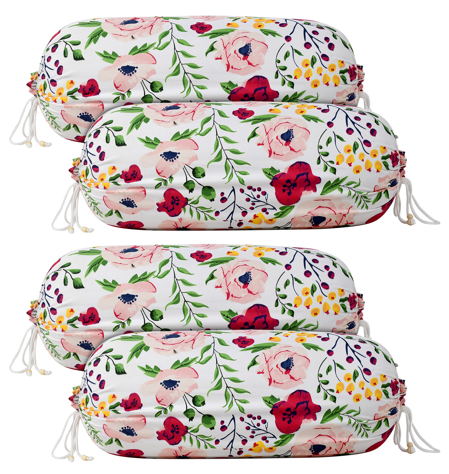 Kuber Industries Flower Printed Cotton Bolster Cover-16