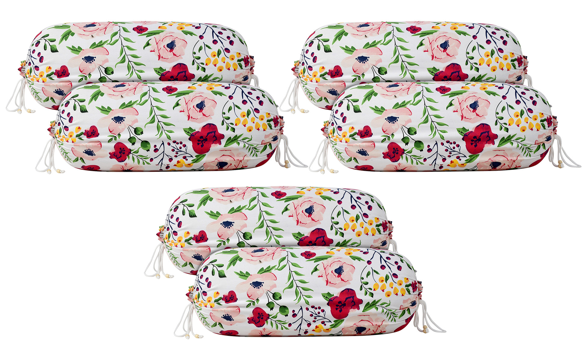 Kuber Industries Flower Printed Cotton Bolster Cover-16