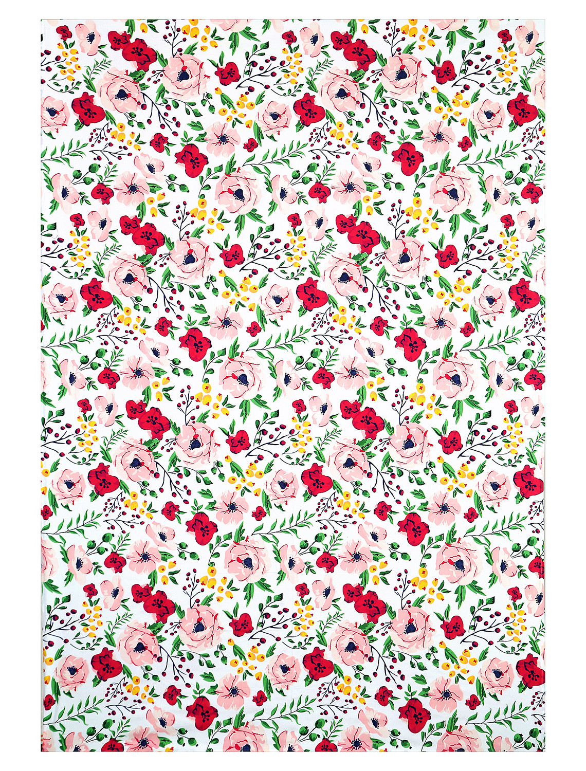 Kuber Industries Flower Printed Desginer 8 Pieces Cotton Diwan Set (White & Pink)-44KM0175