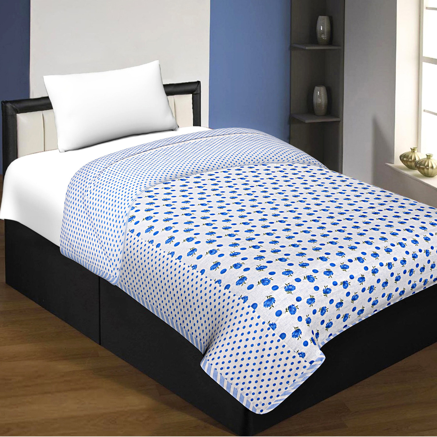 Kuber Industries Flower Printed Double Bed Size Reversible Super Soft Lightweight AC Dohar,90