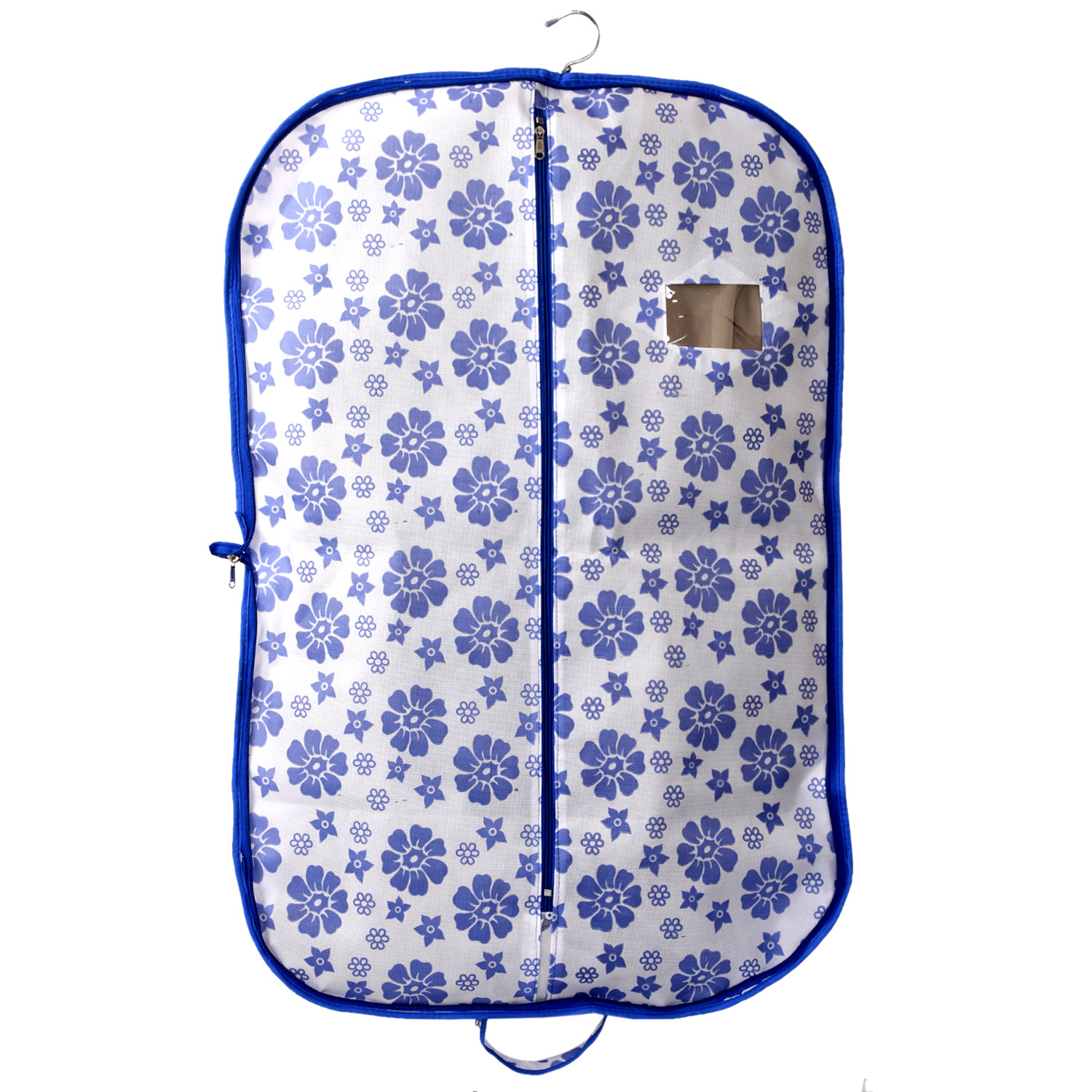 Kuber Industries Flower Printed Foldable Non Woven Men's Coat Blazer Cover (Blue)-KUBMART858