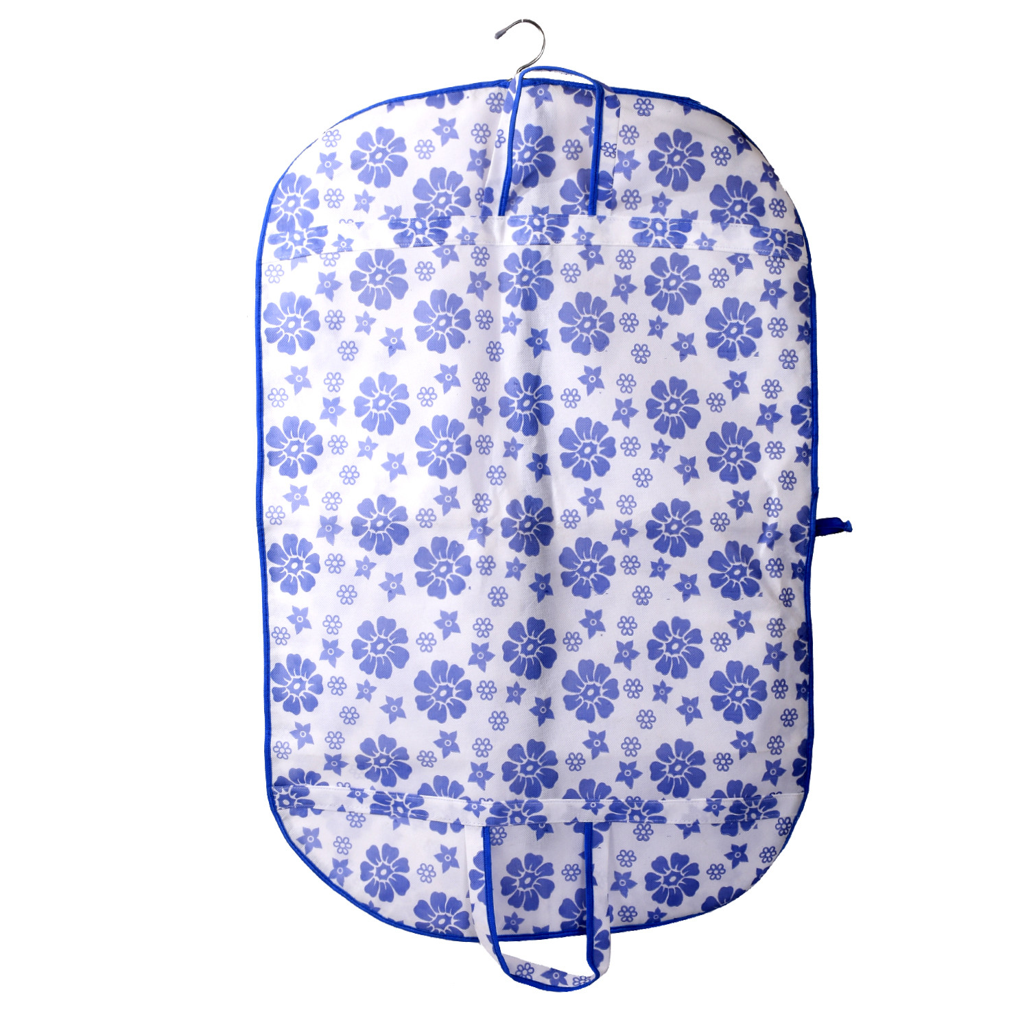 Kuber Industries Flower Printed Foldable Non Woven Men's Coat Blazer Cover (Blue)-KUBMART858