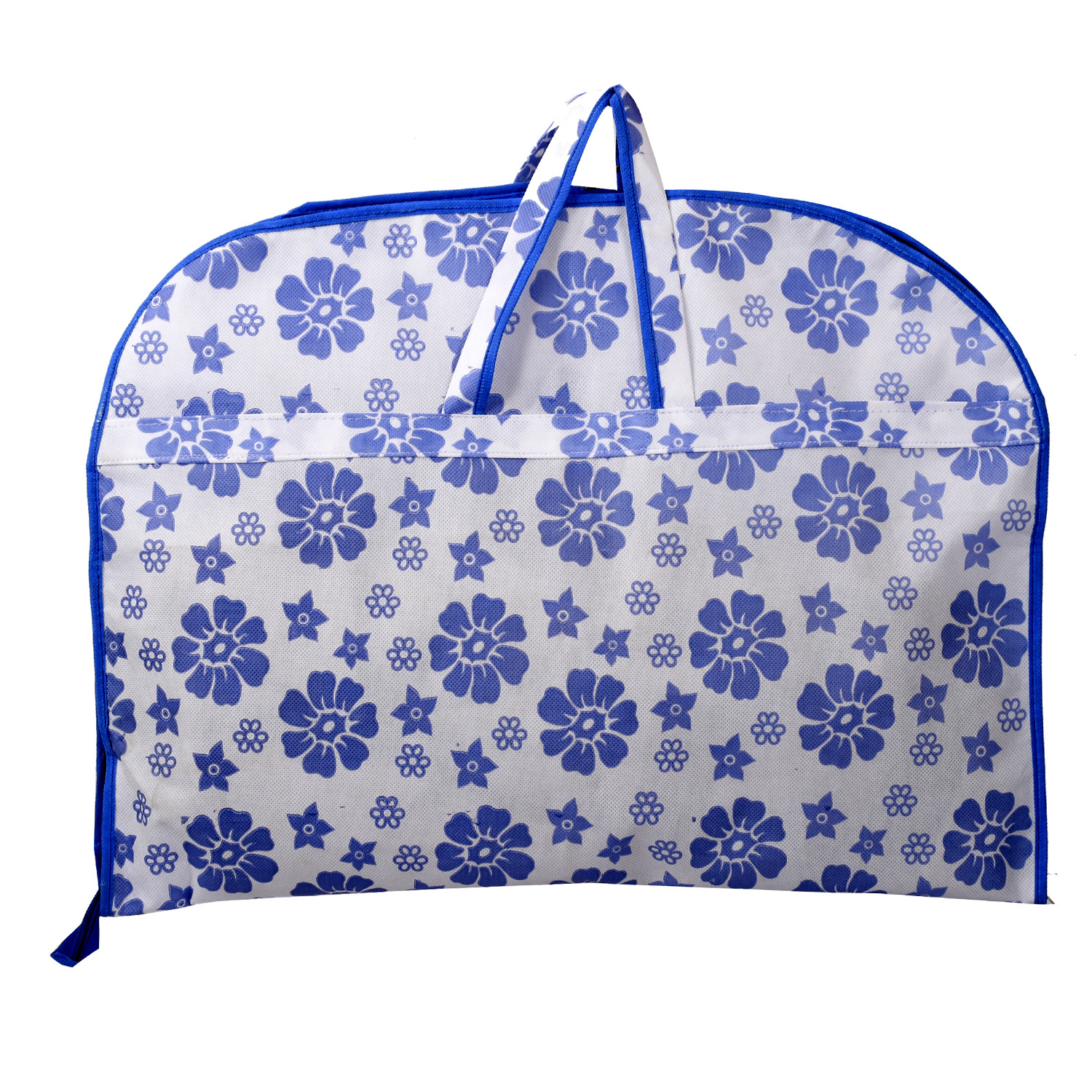 Kuber Industries Flower Printed Foldable Non Woven Men's Coat Blazer Cover (Blue)-KUBMART858