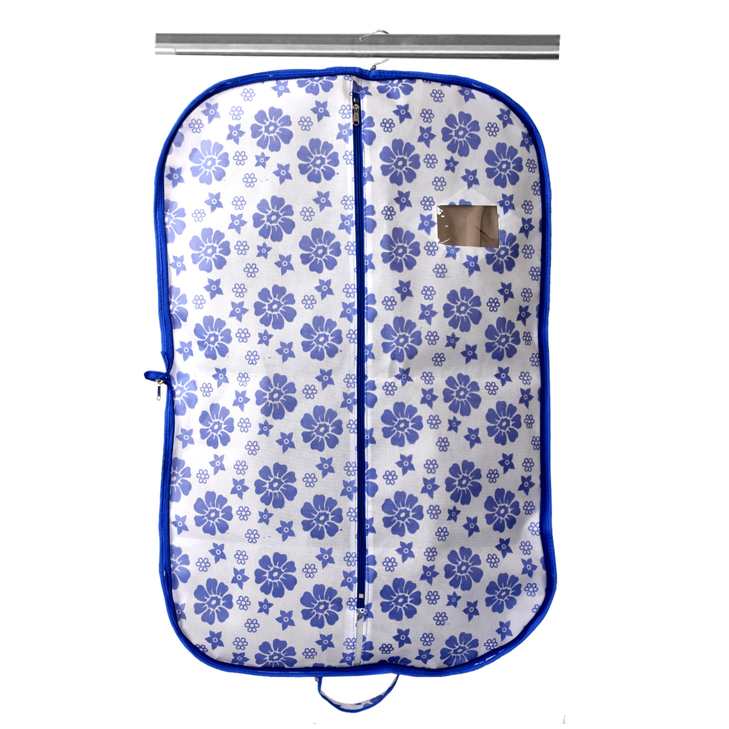 Kuber Industries Flower Printed Foldable Non Woven Men's Coat Blazer Cover (Blue)-KUBMART858