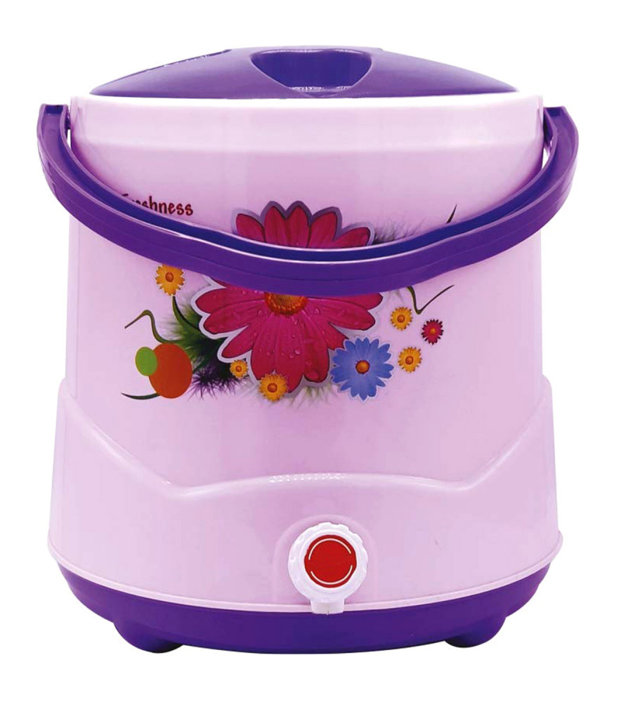 Kuber Industries Flower Printed Insulated Water Jug, Camper For Travel, Picnic, Home, Office With Handle, 7 Ltrs (Pink)