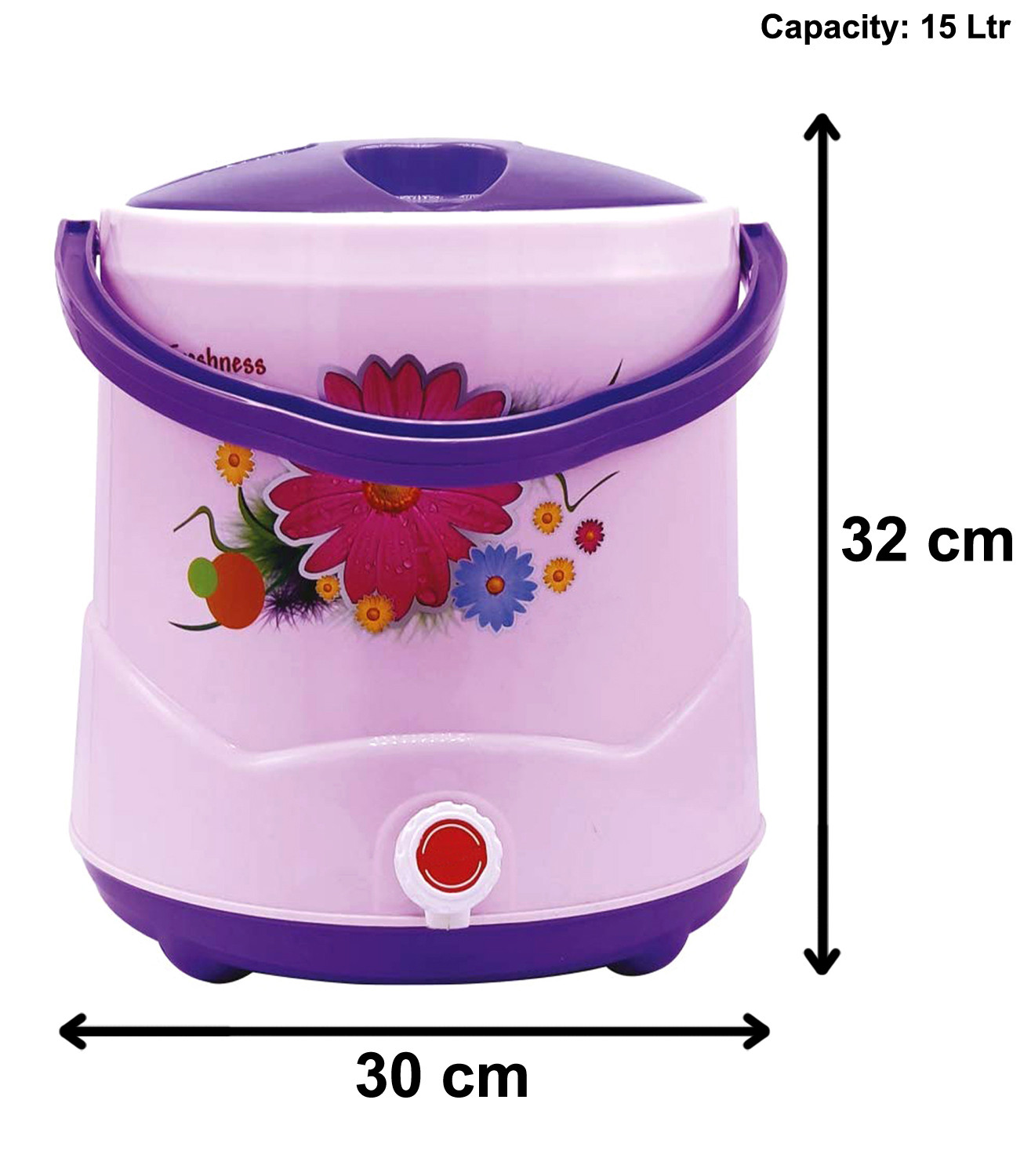 Kuber Industries Flower Printed Insulated Water Jug, Camper For Travel, Picnic, Home, Office With Handle, 15 Ltrs (Pink)