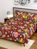 Kuber Industries Flower Printed Luxurious Soft Breathable &amp; Comfortable Cotton Double Bedsheet With 2 Pillow Covers (Walnut)-HS43KUBMART26827