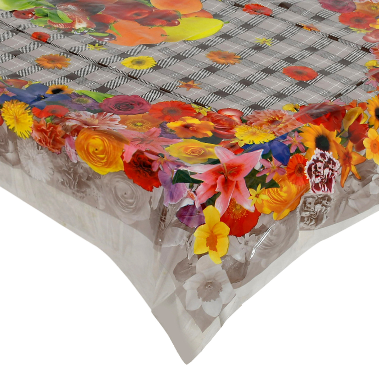 Kuber Industries Flower Printed PVC 4 Seater Center Table Cover 40
