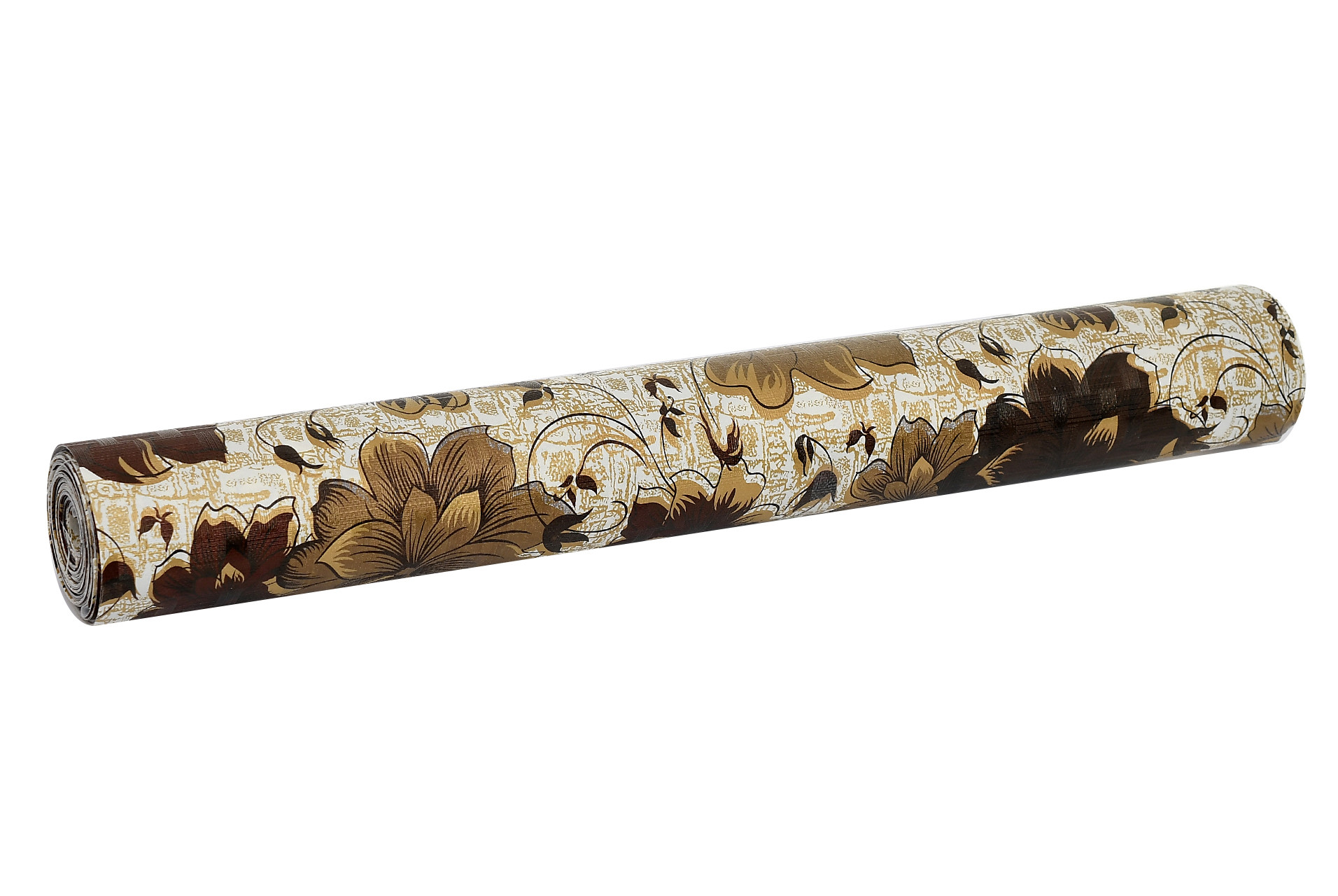 Kuber Industries Flower Printed PVC Anti Slip Skid Shelf Mat, 10 Mtr (Brown)
