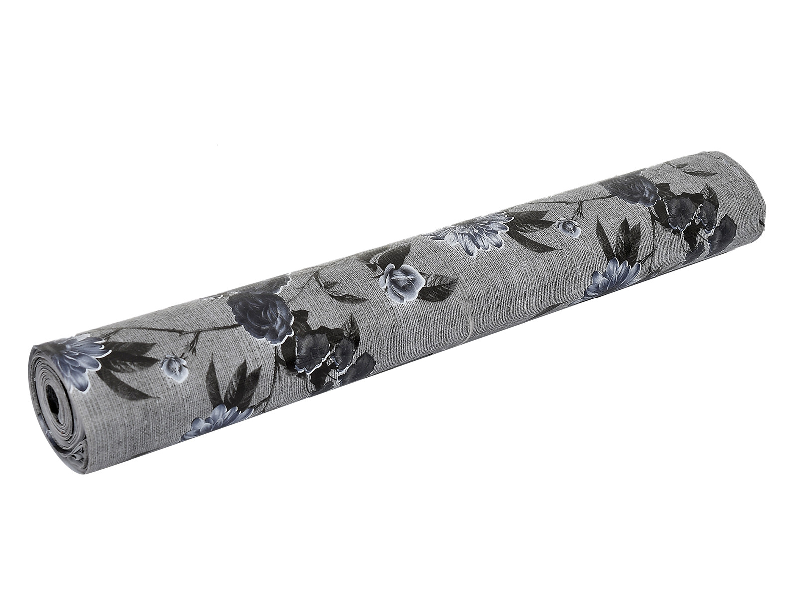 Kuber Industries Flower Printed PVC Anti Slip Skid Shelf Mat, 5 Mtr (Grey)