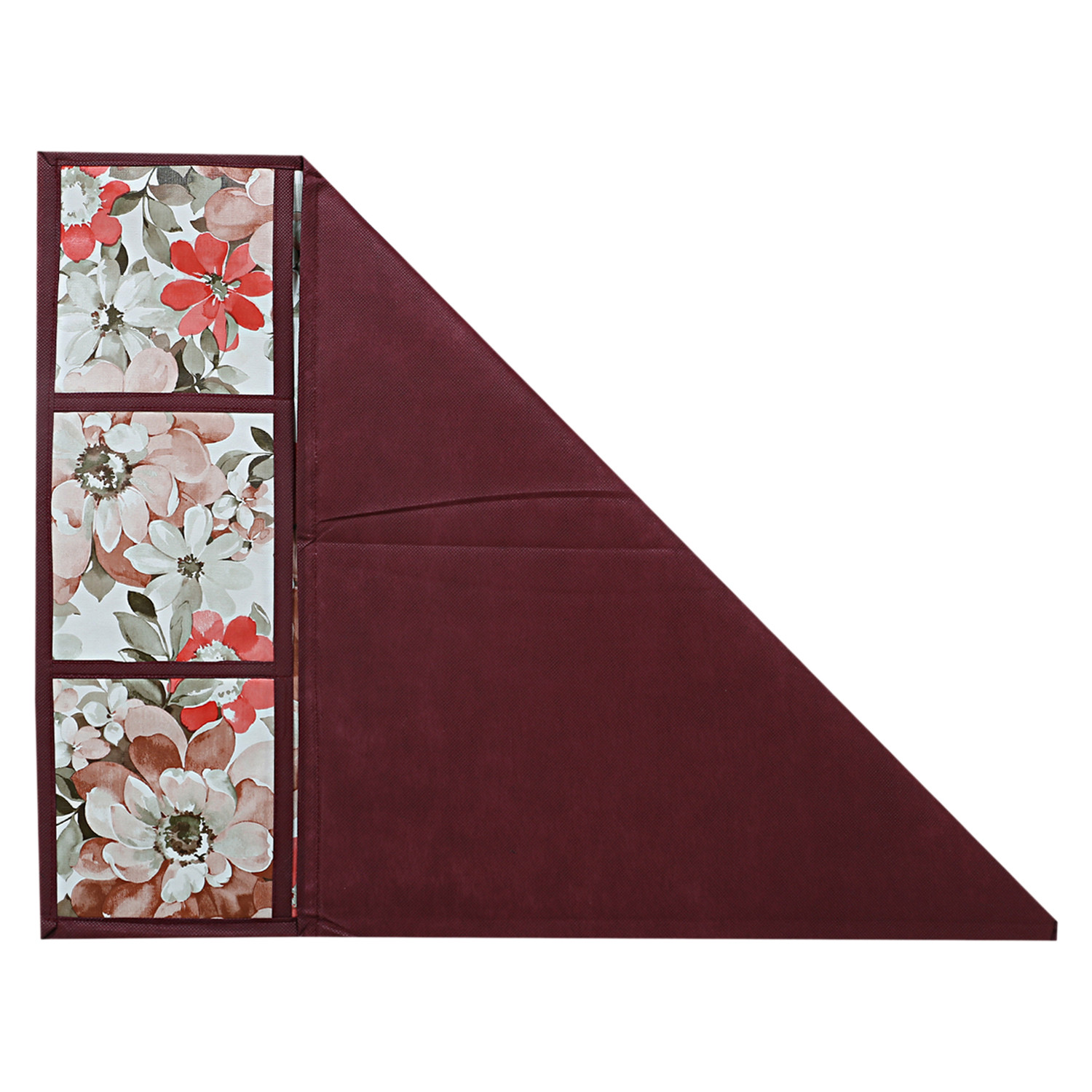 Kuber Industries Flower Printed PVC Fridge Top Cover, Protect For Scratches, Wear & Tear And Dust With 6 Utility Side Pockets (Pink)