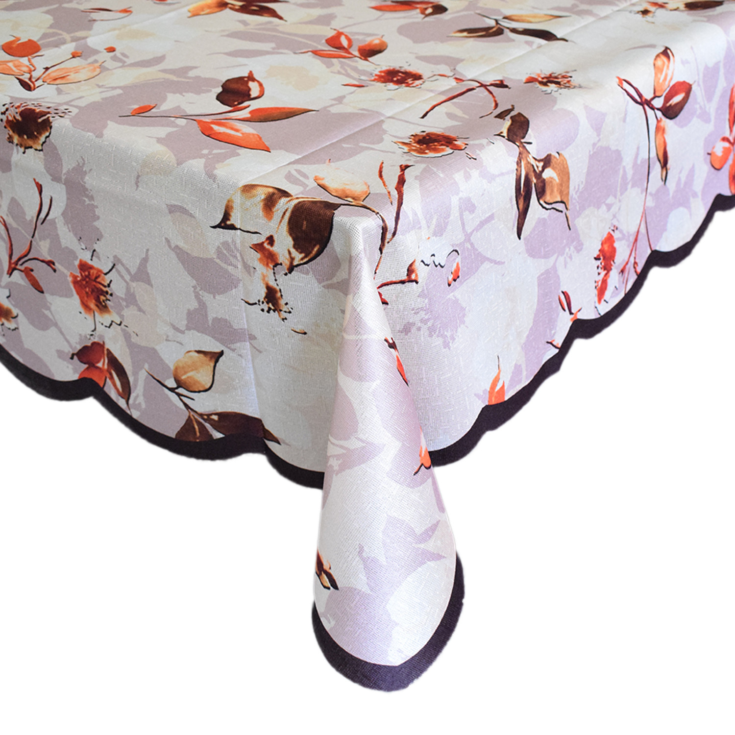 Kuber Industries Flower Printed Soft Cotton 6 Seater Dinning Table Cover- 60
