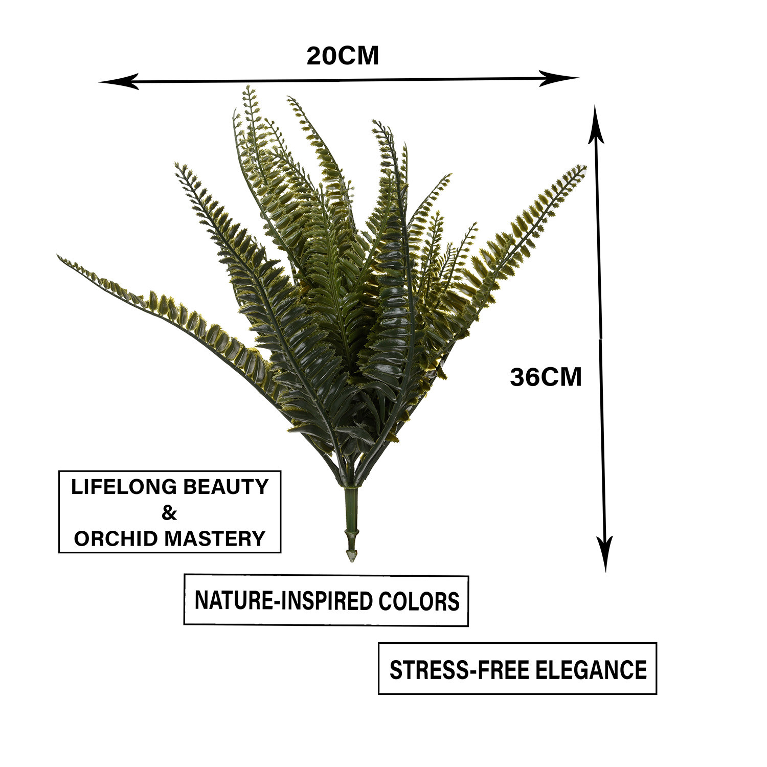 Kuber Industries Flowers Fern | Artificial Flowers Fern | Flower Fern Orchid for Vase Pot | Artificial Flower for Home Décor | Orchids Artificial Flower for Vase | Green