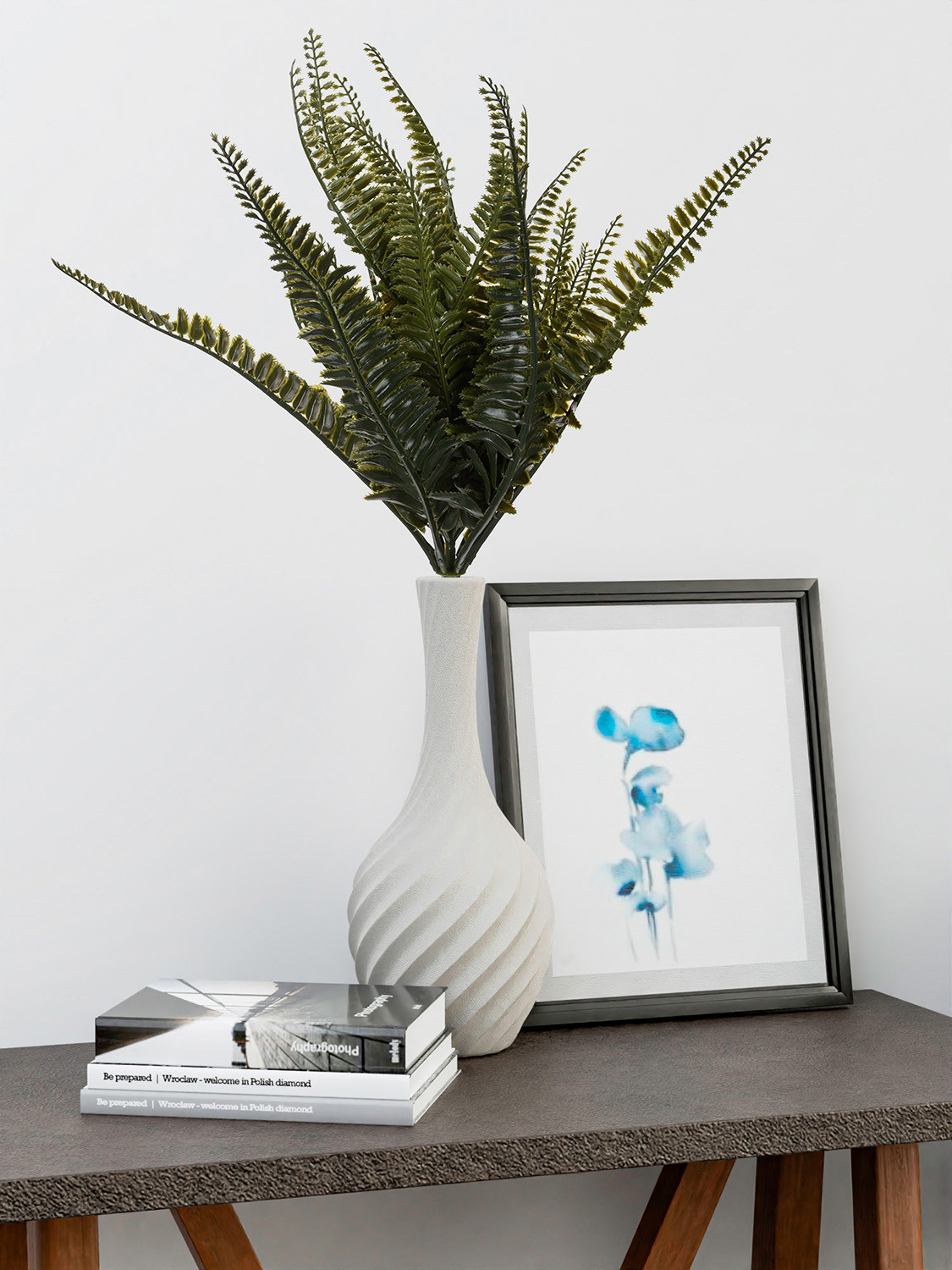 Kuber Industries Flowers Fern | Artificial Flowers Fern | Flower Fern Orchid for Vase Pot | Artificial Flower for Home Décor | Orchids Artificial Flower for Vase | Green