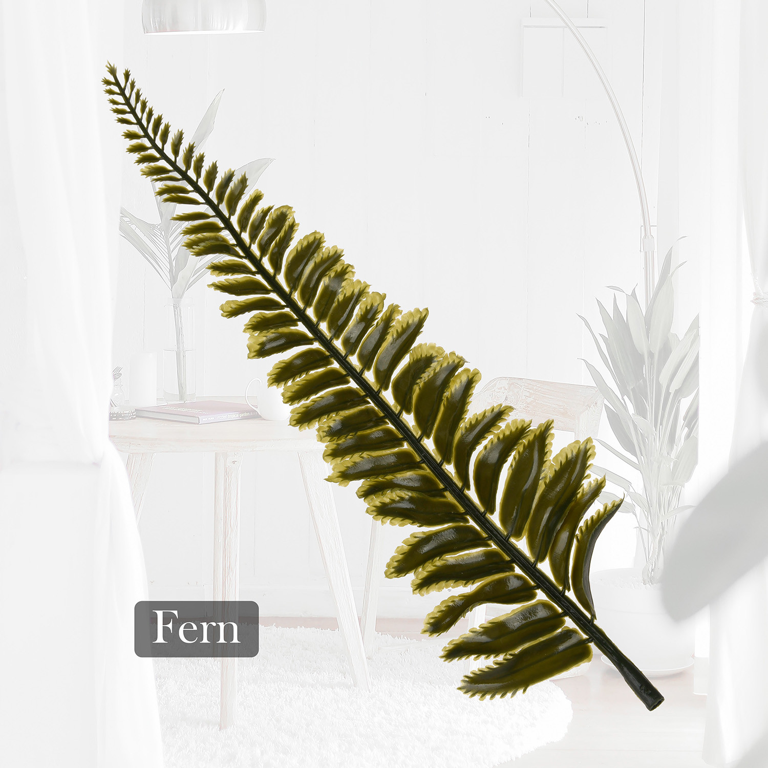 Kuber Industries Flowers Fern | Artificial Flowers Fern | Flower Fern Orchid for Vase Pot | Artificial Flower for Home Décor | Orchids Artificial Flower for Vase | Green