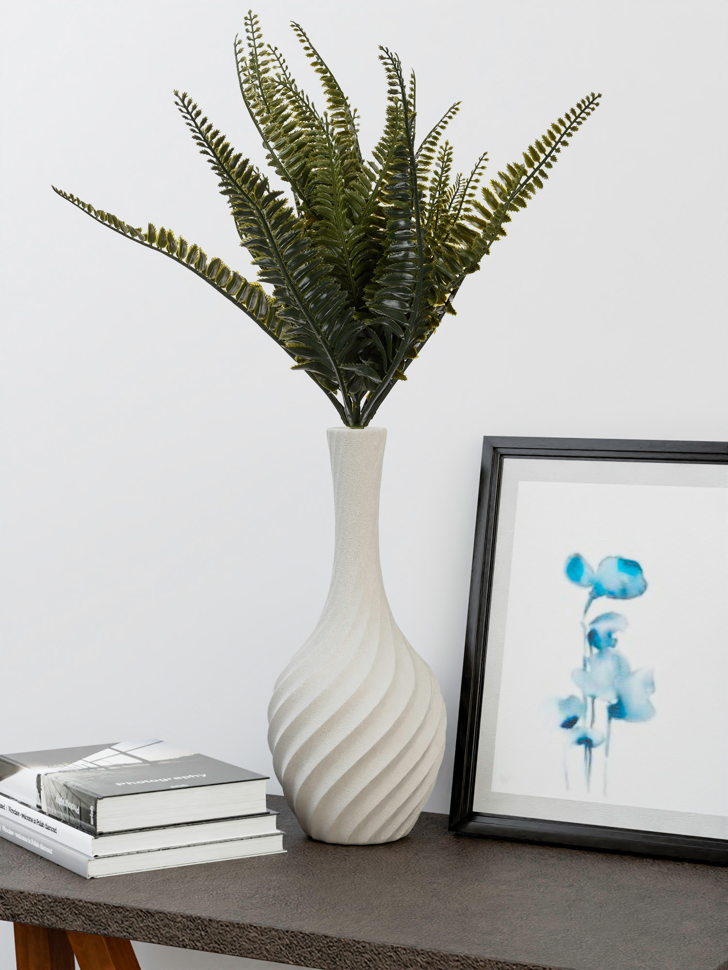 Kuber Industries Flowers Fern | Artificial Flowers Fern | Flower Fern Orchid for Vase Pot | Artificial Flower for Home Décor | Orchids Artificial Flower for Vase | Green